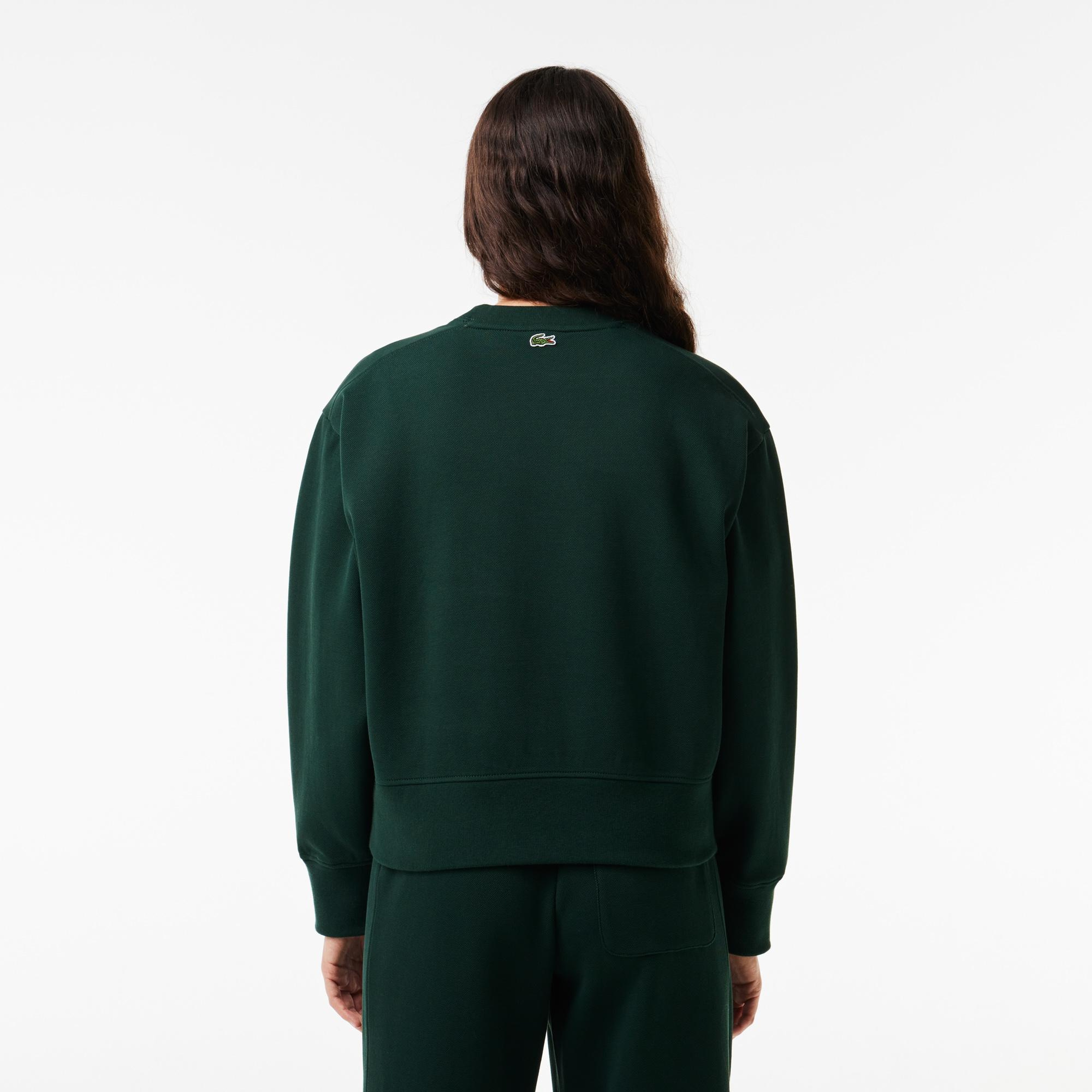 Kadın Bisiklet Yaka Yeşil Sweatshirt
