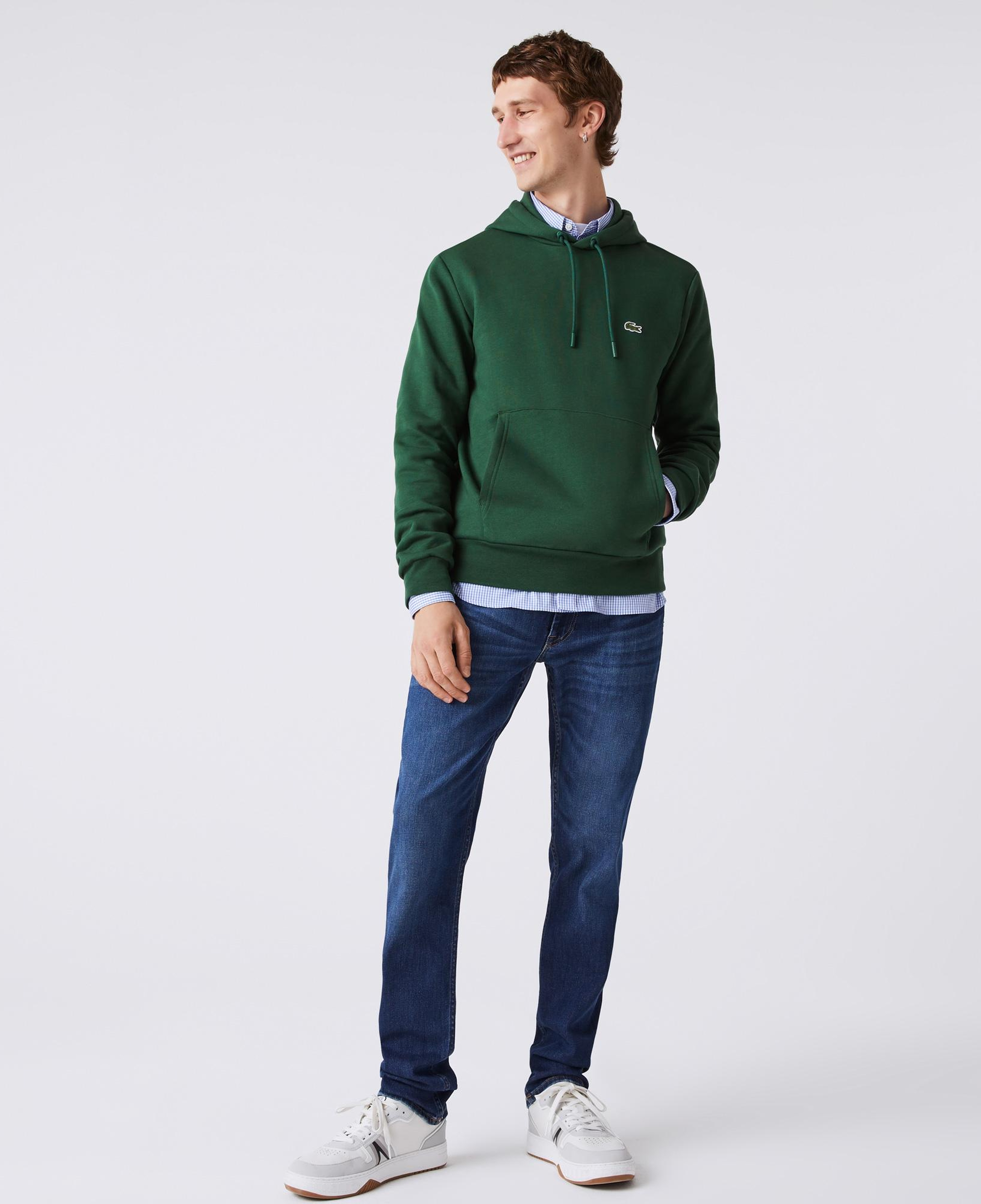 Erkek Classic Fit Kapüşonlu Yeşil Sweatshirt