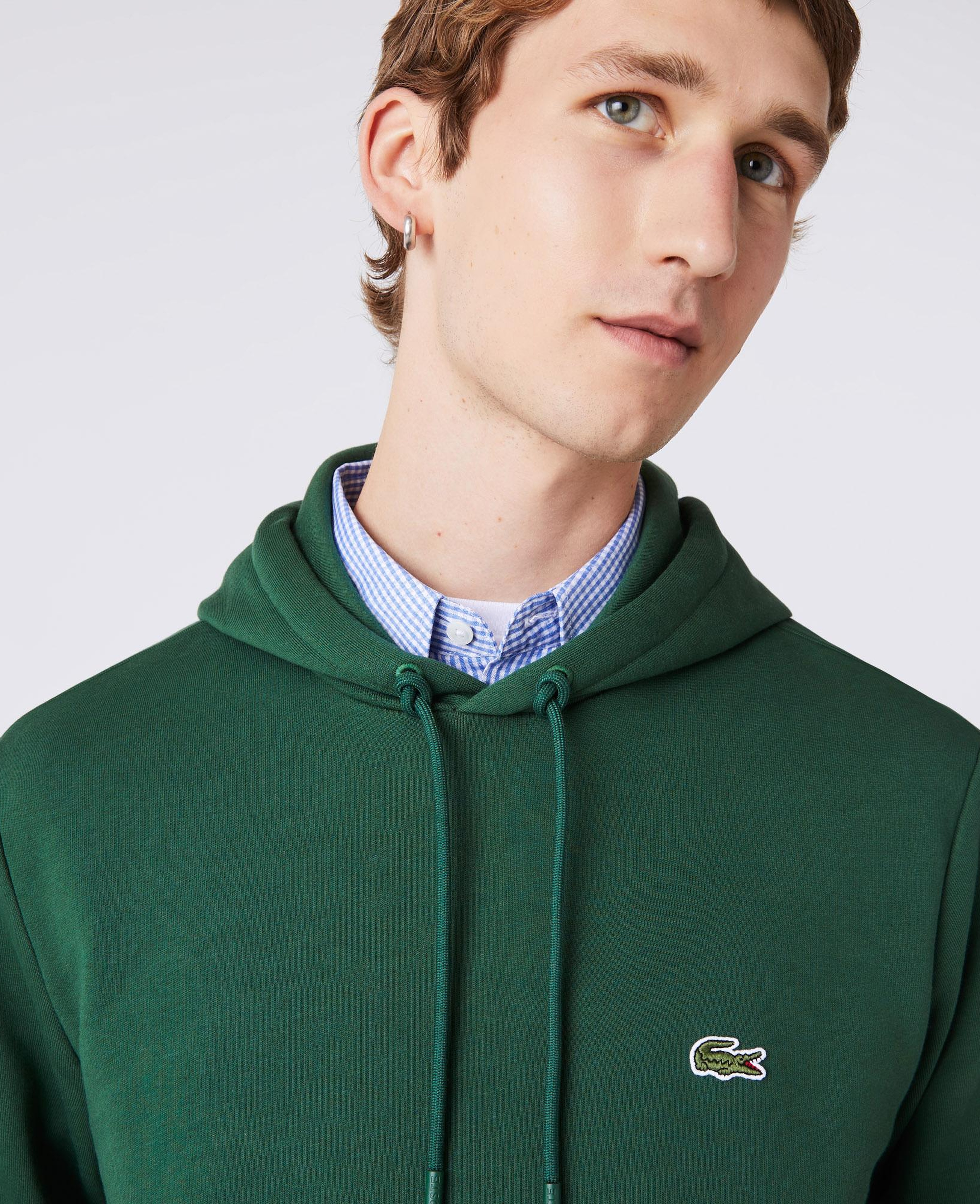 Erkek Classic Fit Kapüşonlu Yeşil Sweatshirt