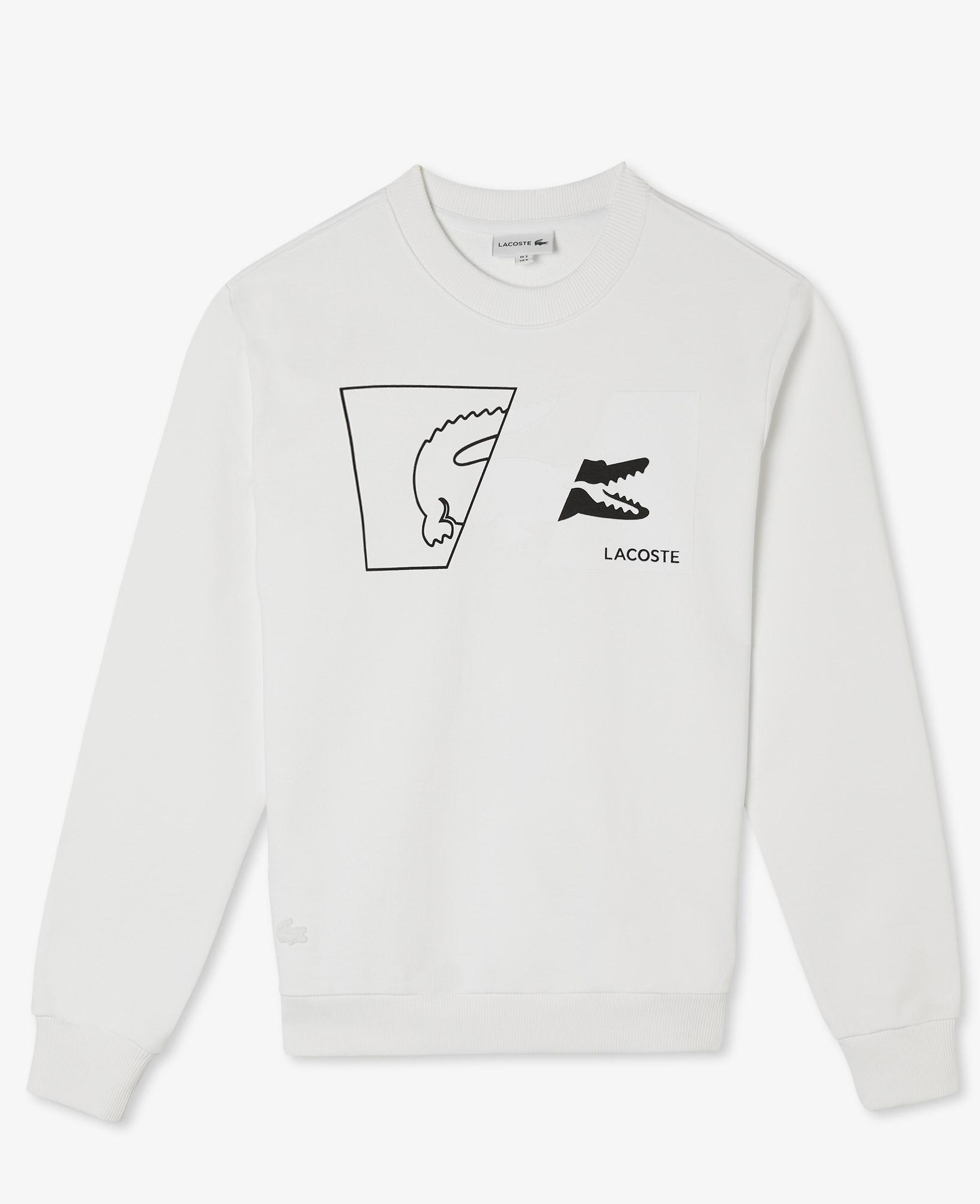 Erkek Regular Fit Bisiklet Yaka Baskılı Beyaz Sweatshirt