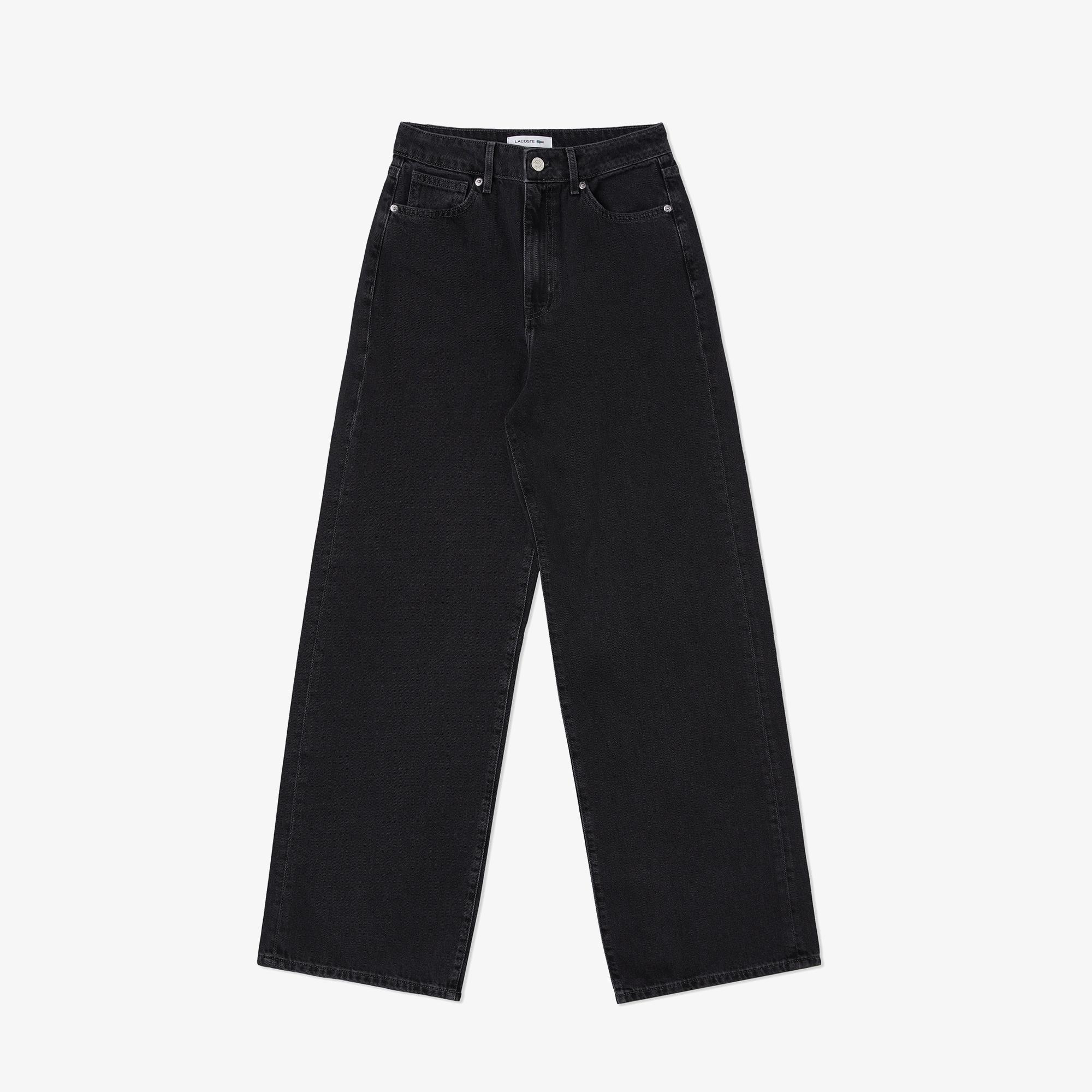 Kadın Loose Fit Siyah Jean Pantolon