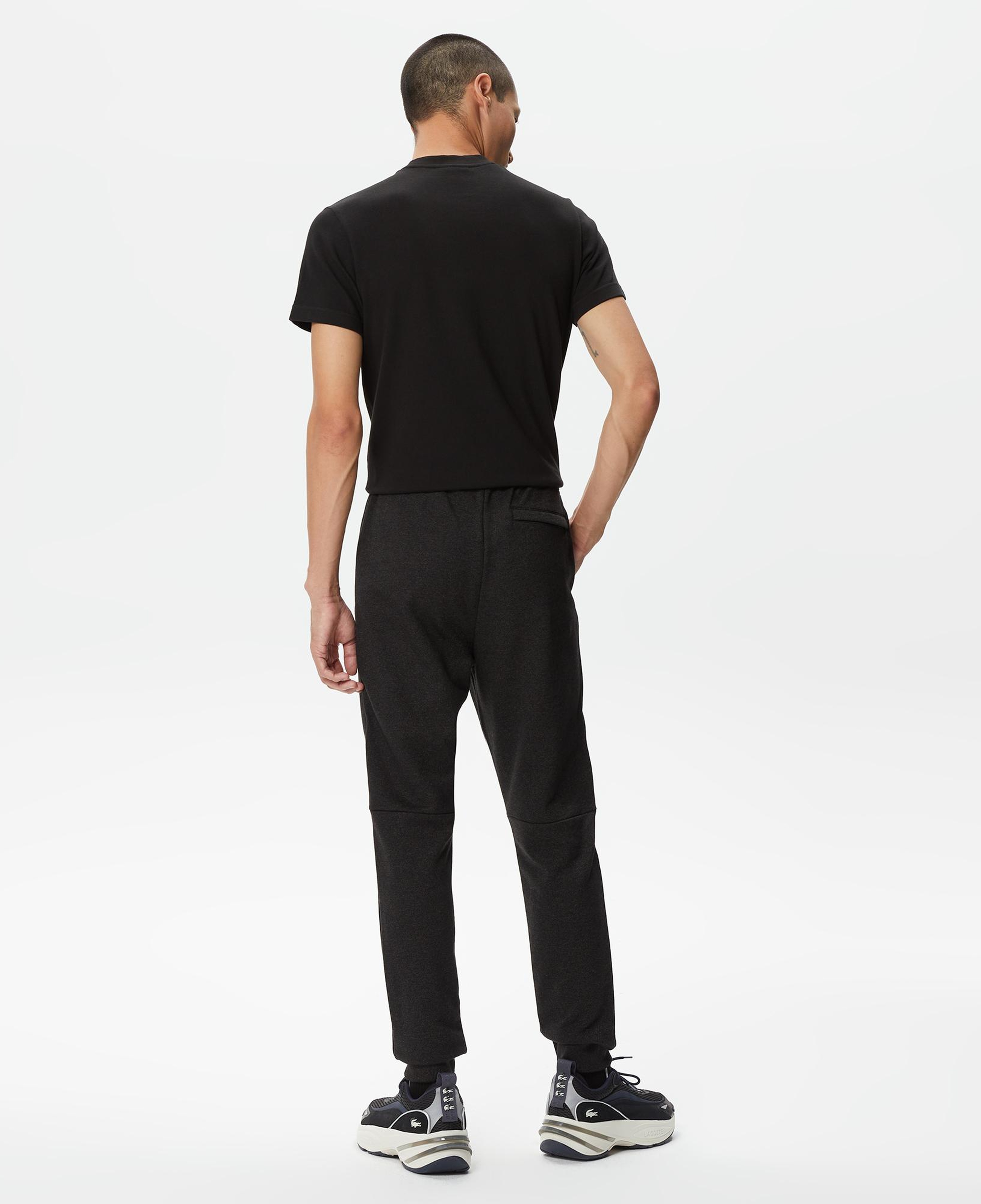 Erkek Slim Fit Renk Bloklu Siyah Eşofman Altı