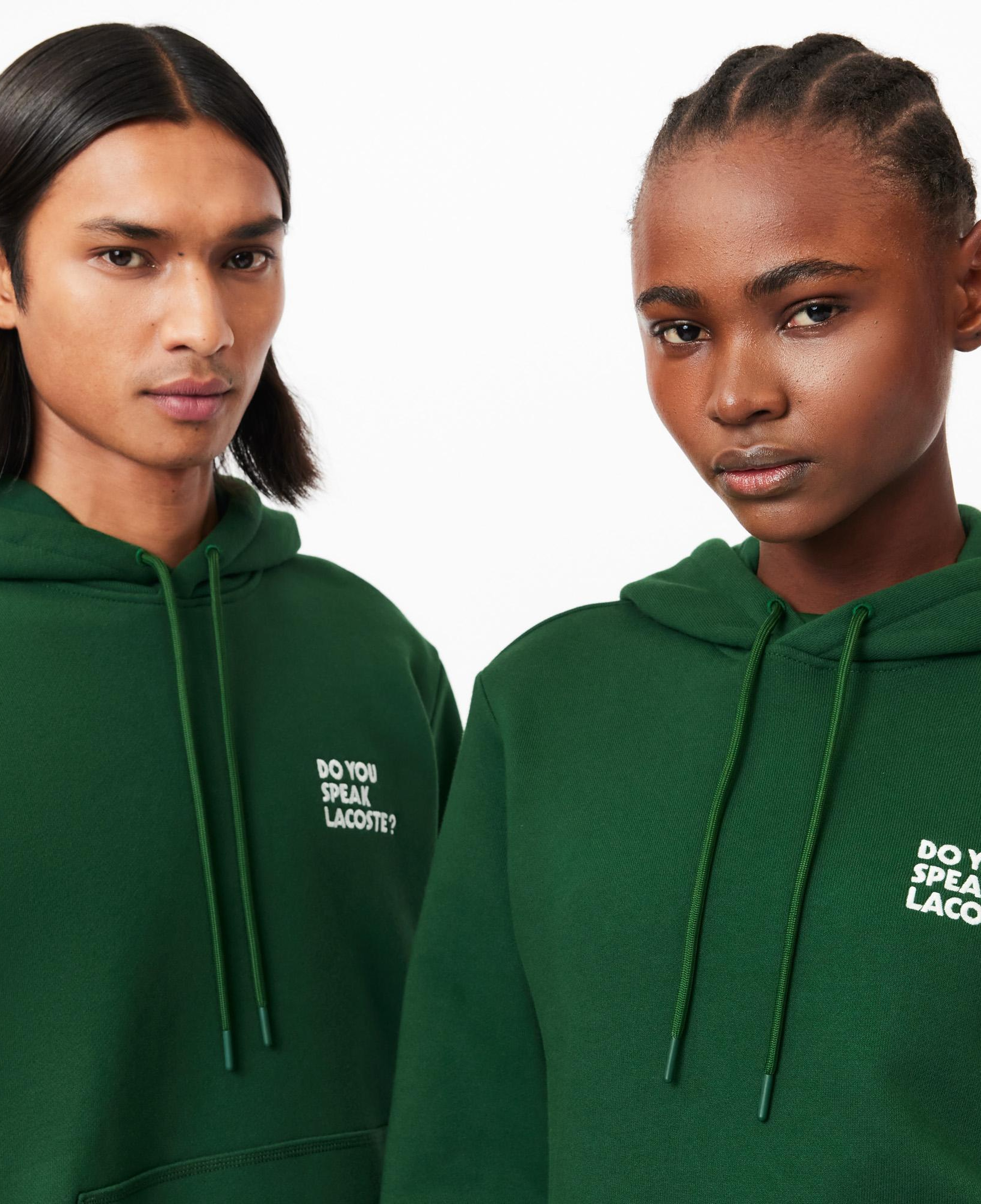 Unisex Relaxed Fit Kapüşonlu Baskılı Yeşil Sweatshirt