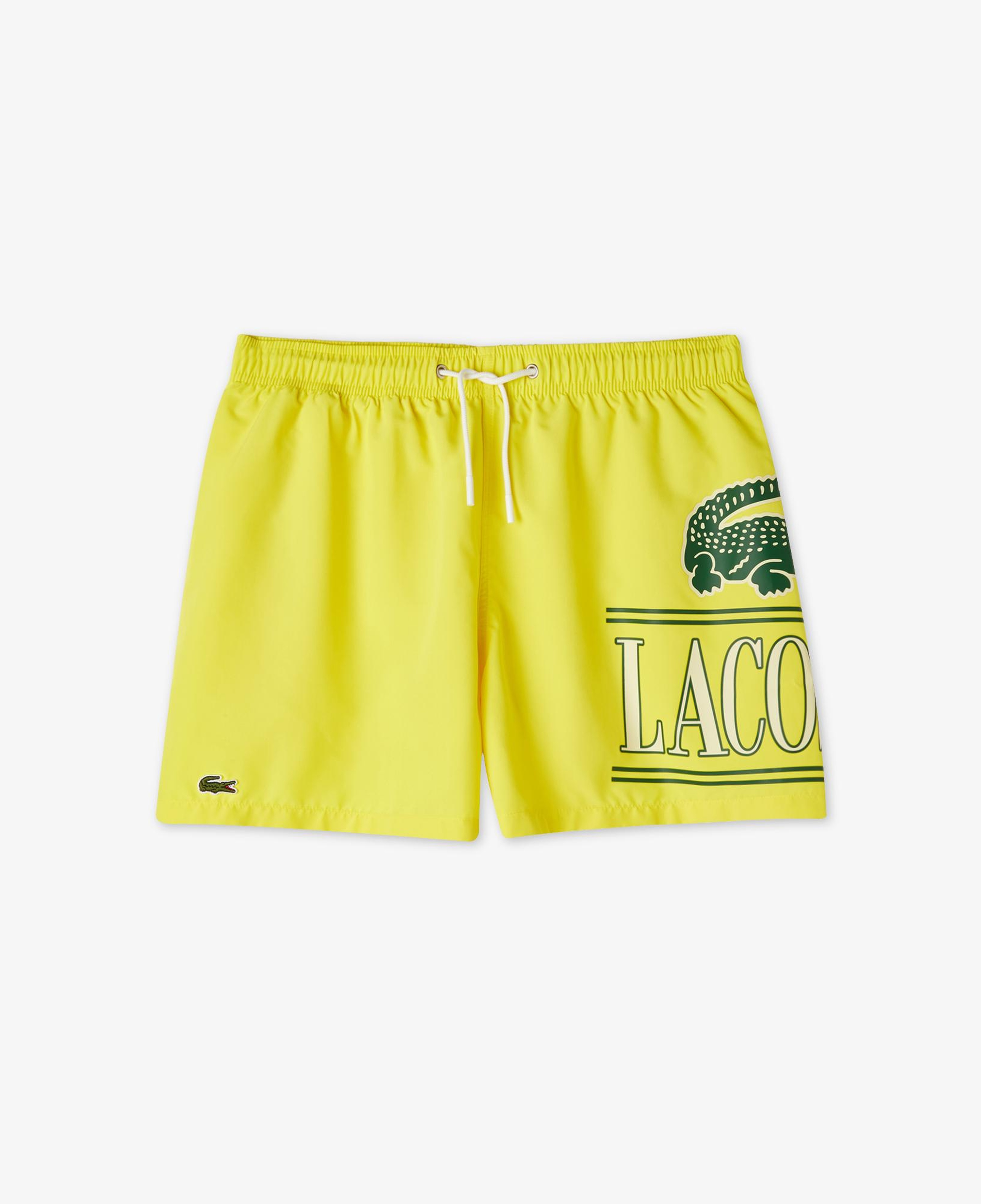 Lacoste Baskılı Erkek Sarı Deniz Şortu