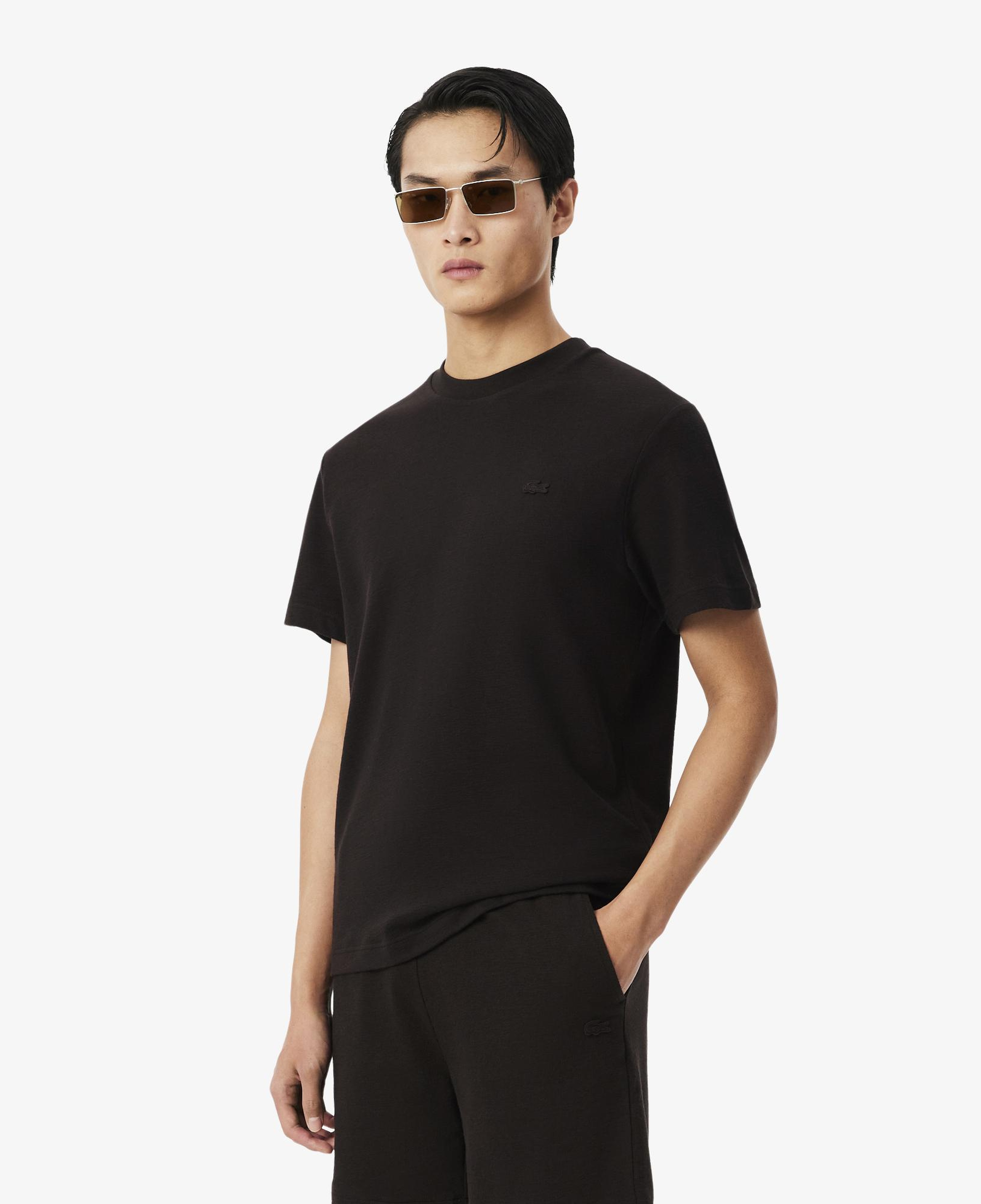Erkek Classic Fit Bisiklet Yaka Kahverengi T-Shirt