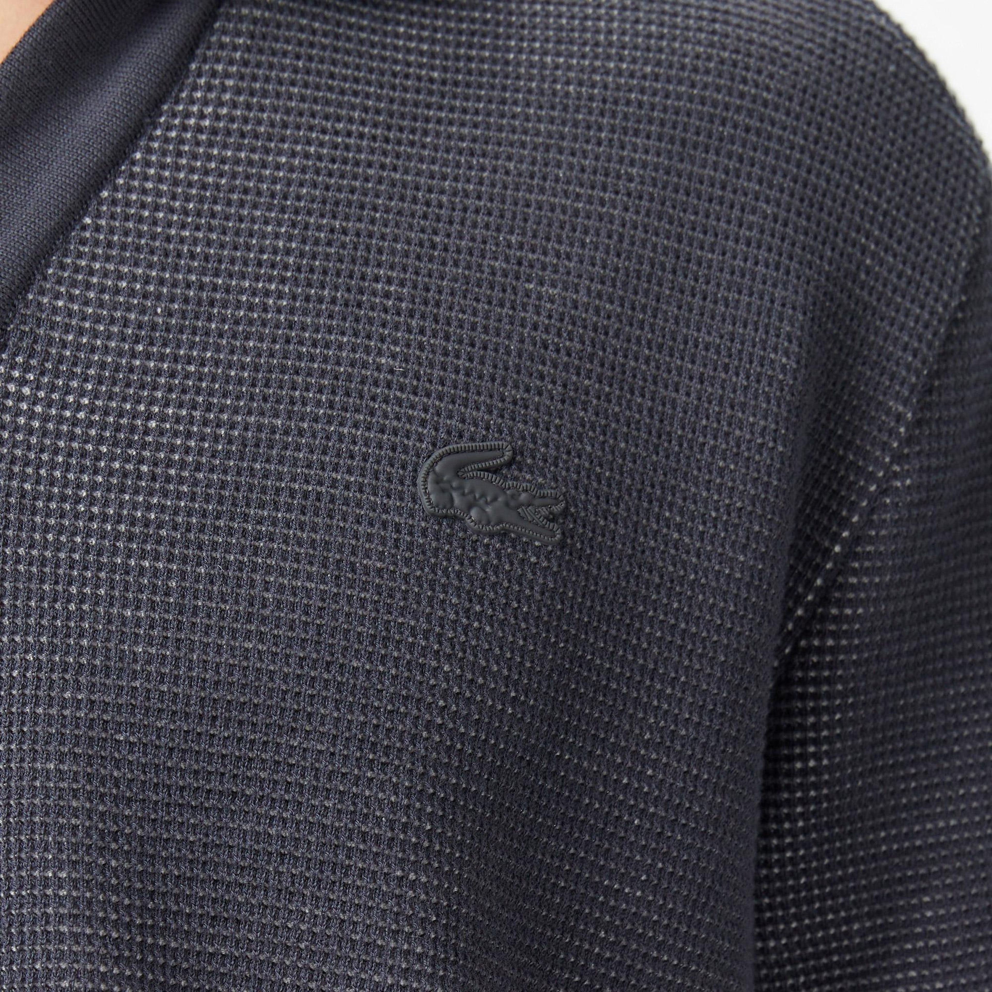 Erkek Classic Fit Kısa Kollu Polo Yaka Koyu Gri Triko