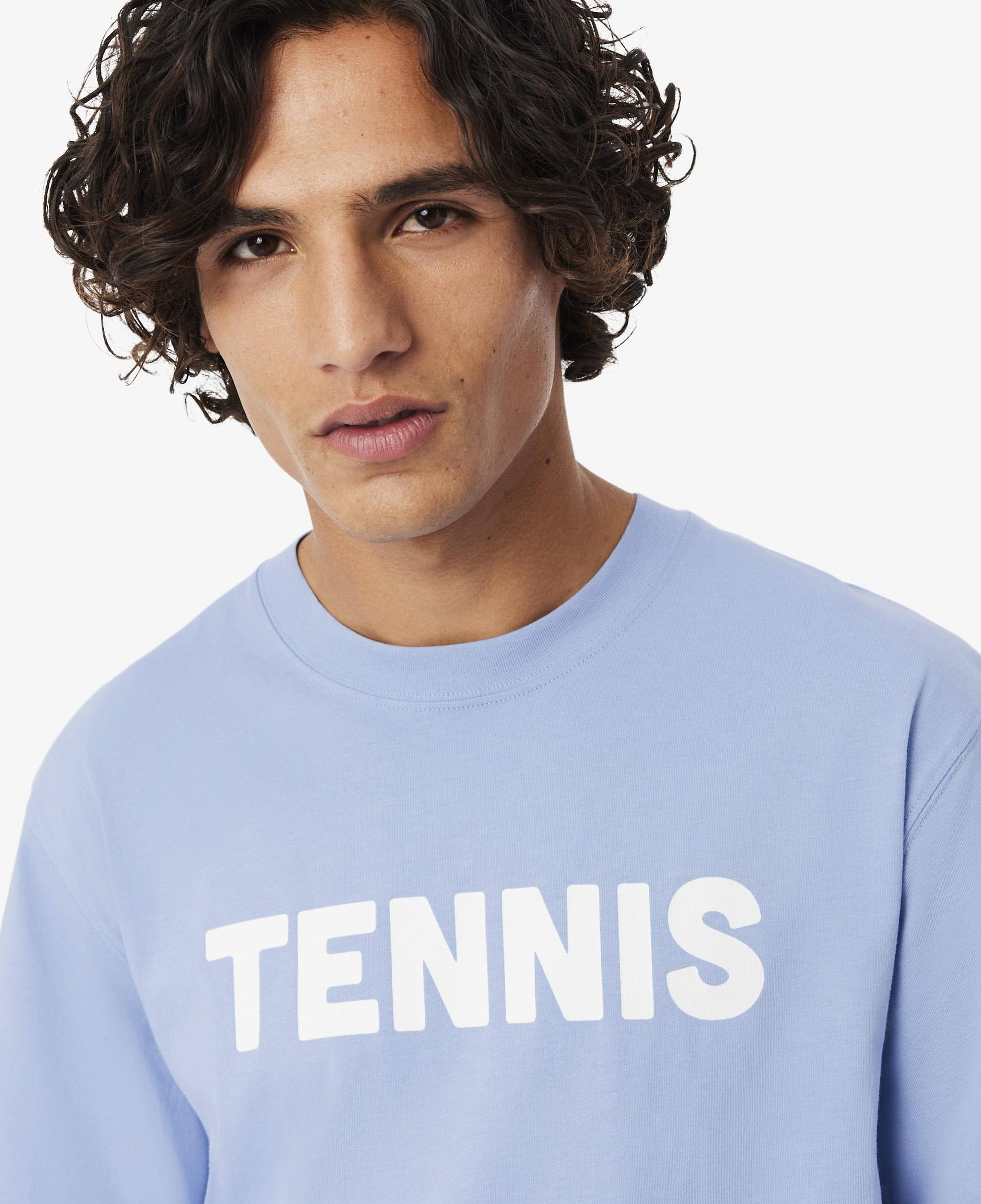 Erkek Classic Fit Bisiklet Yaka Baskılı Mavi T-Shirt