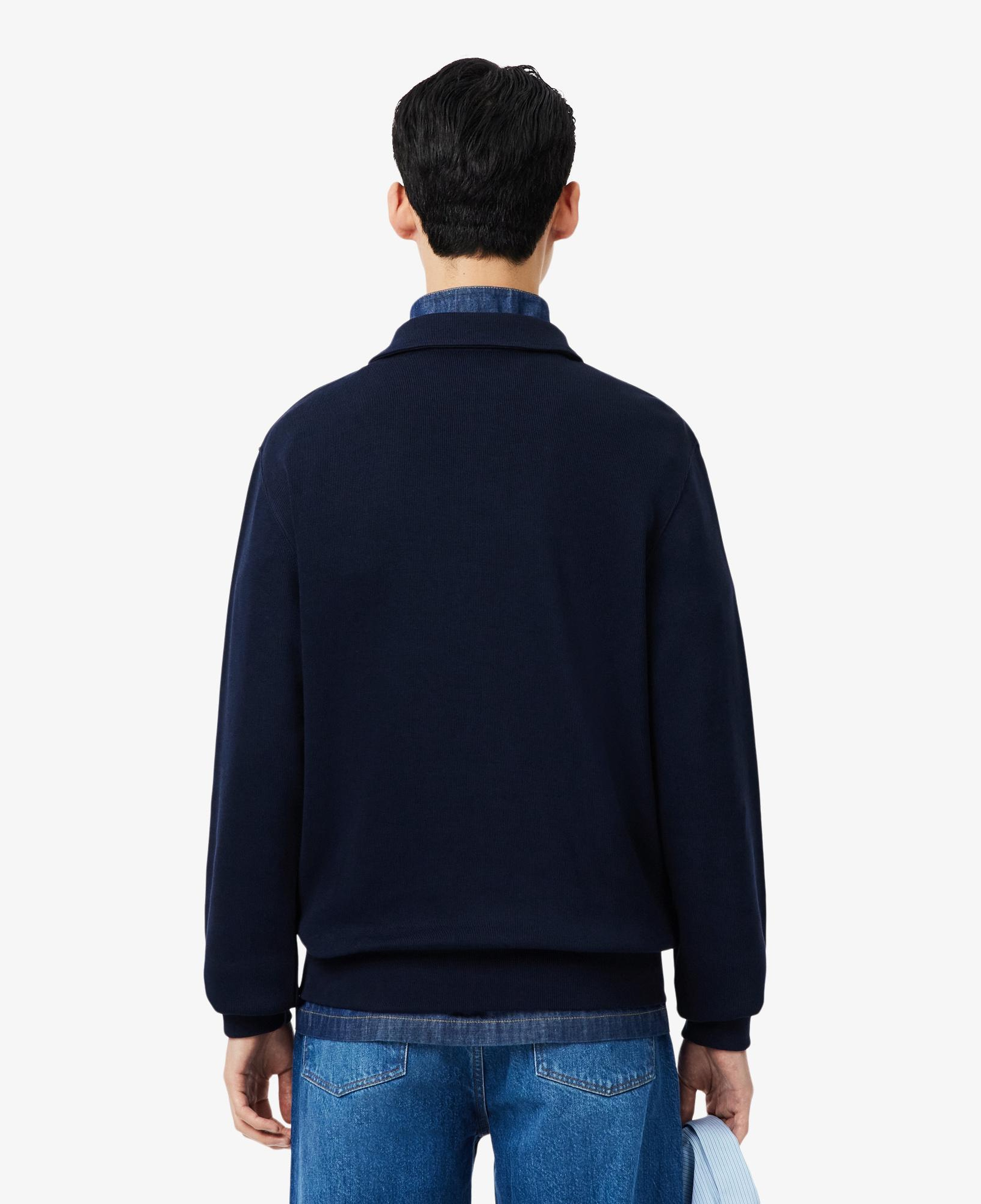 Erkek Classic Fit Polo Yaka Lacivert Sweatshirt