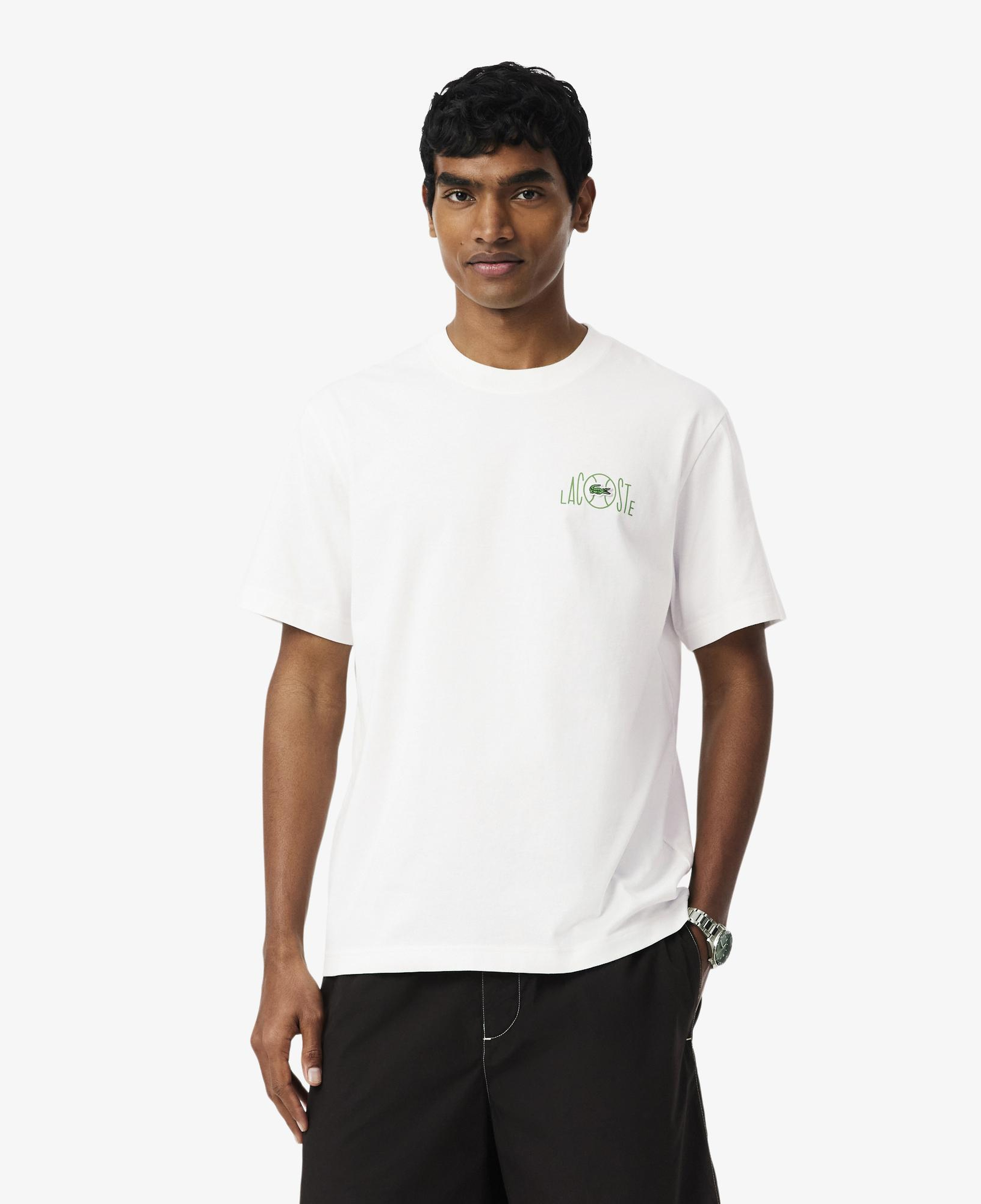 Erkek Classic Fit Baskılı Beyaz T-Shirt