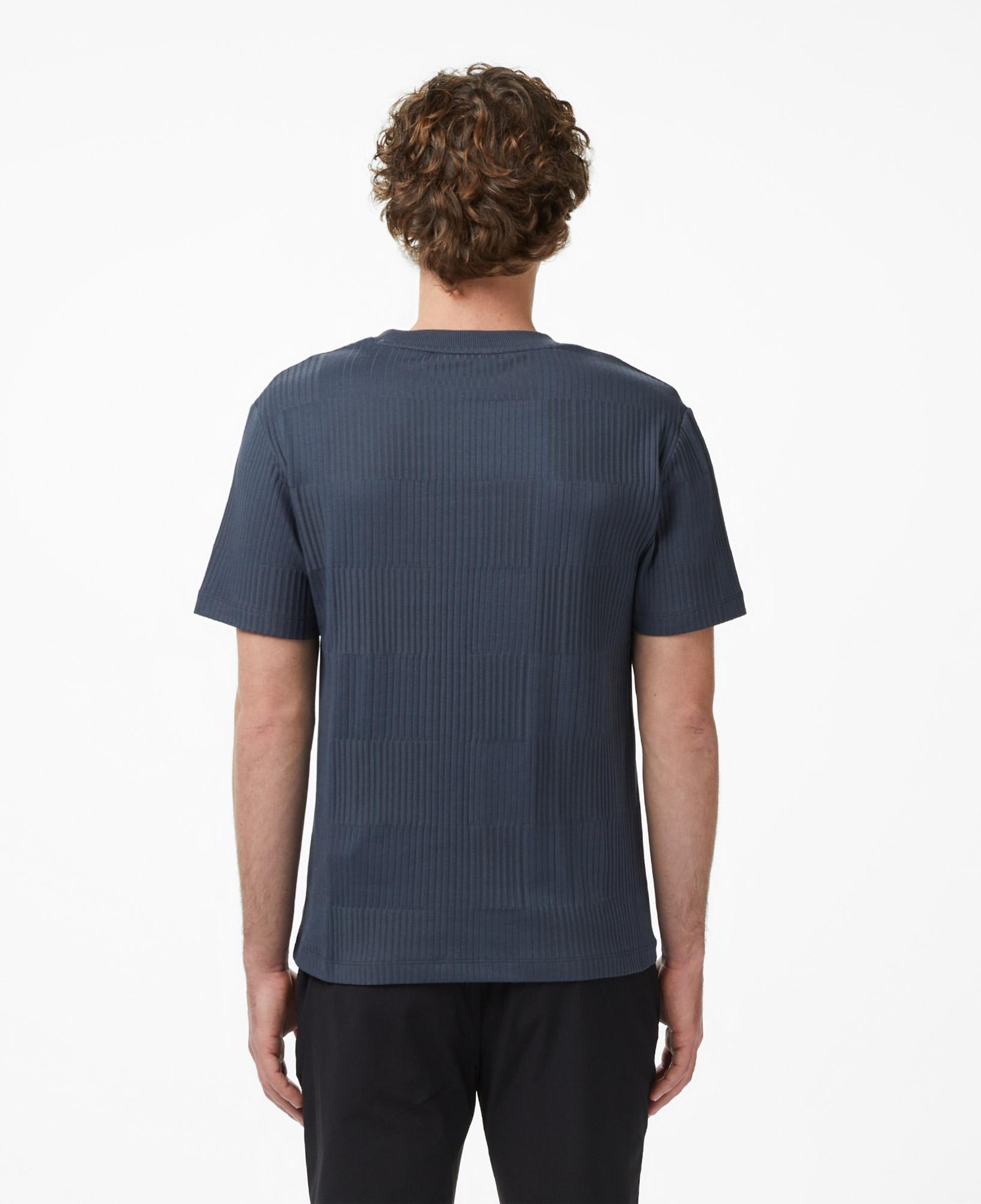 Erkek Regular Fit Bisiklet Yaka Çizgili Koyu Gri T-Shirt