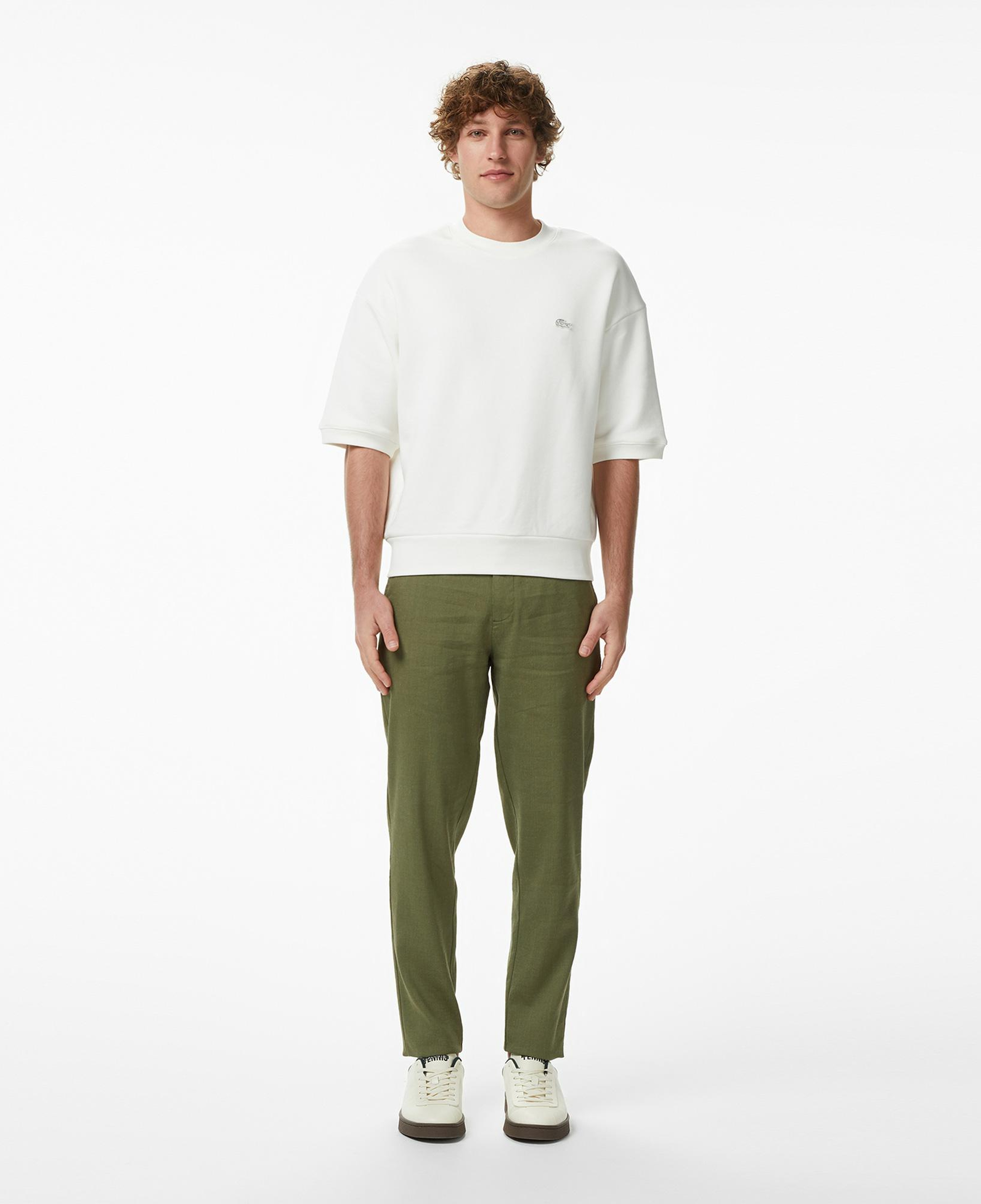 Erkek Tapered Fit Haki Chino Pantolon