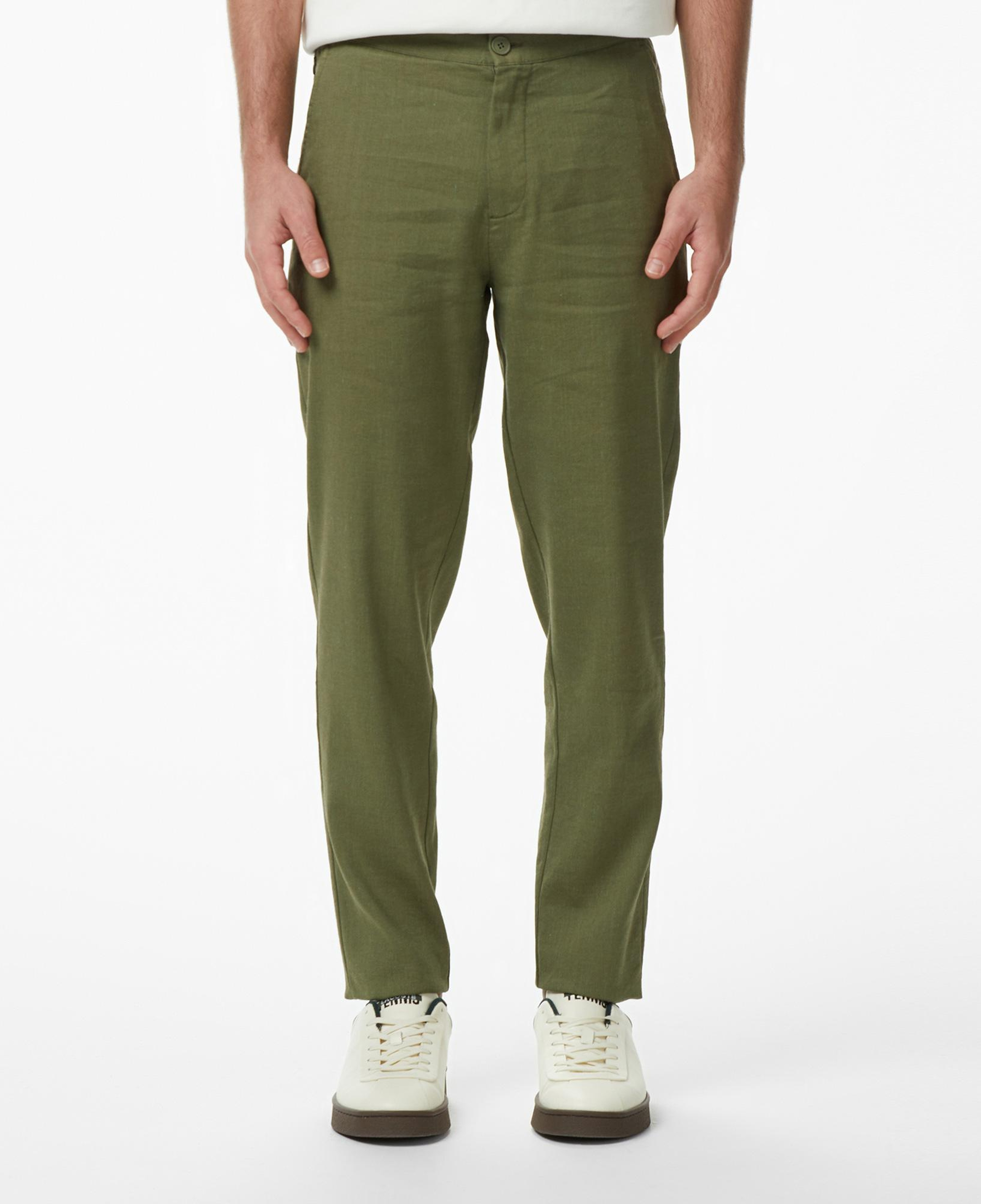 Erkek Tapered Fit Haki Chino Pantolon