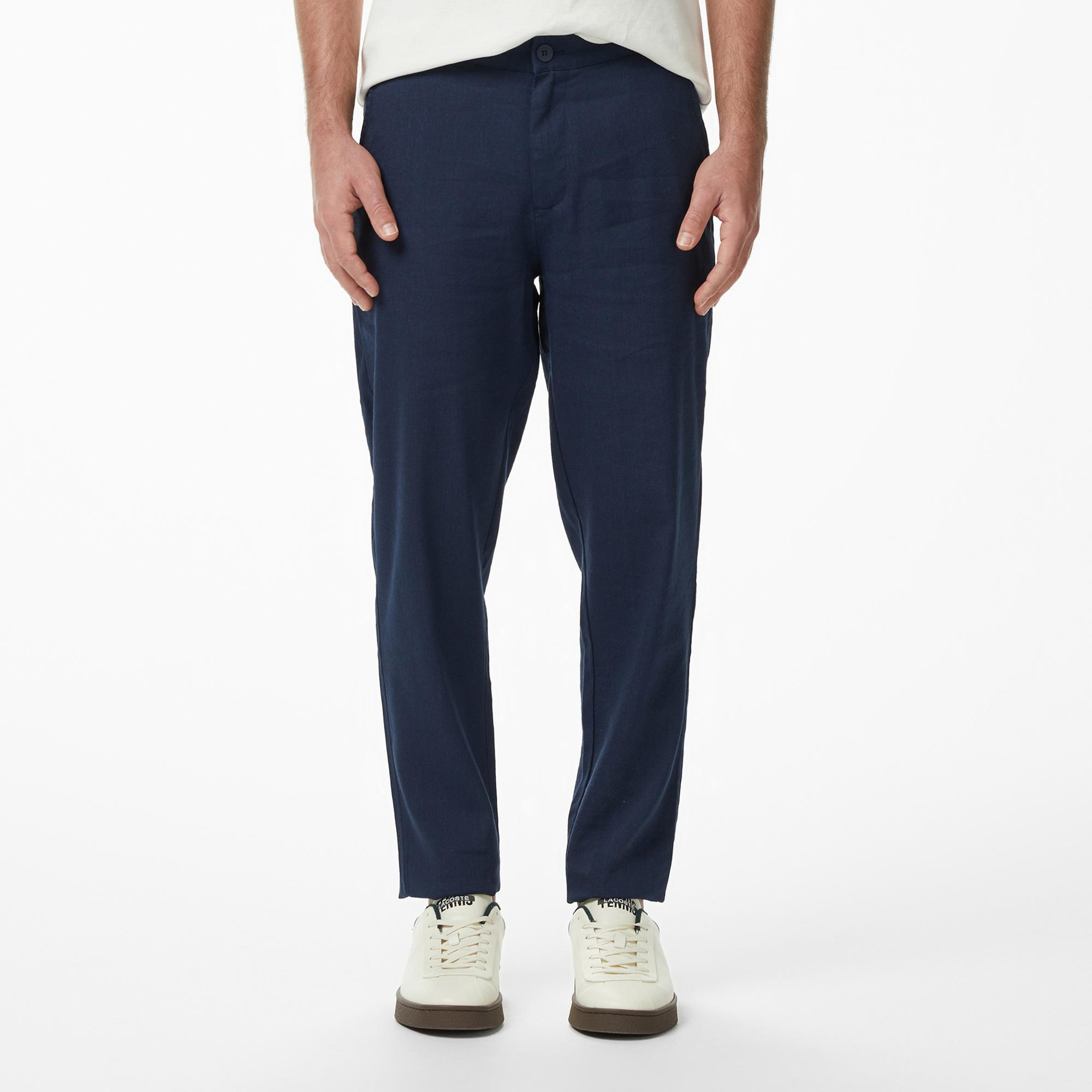 Erkek Tapered Fit Lacivert Chino Pantolon