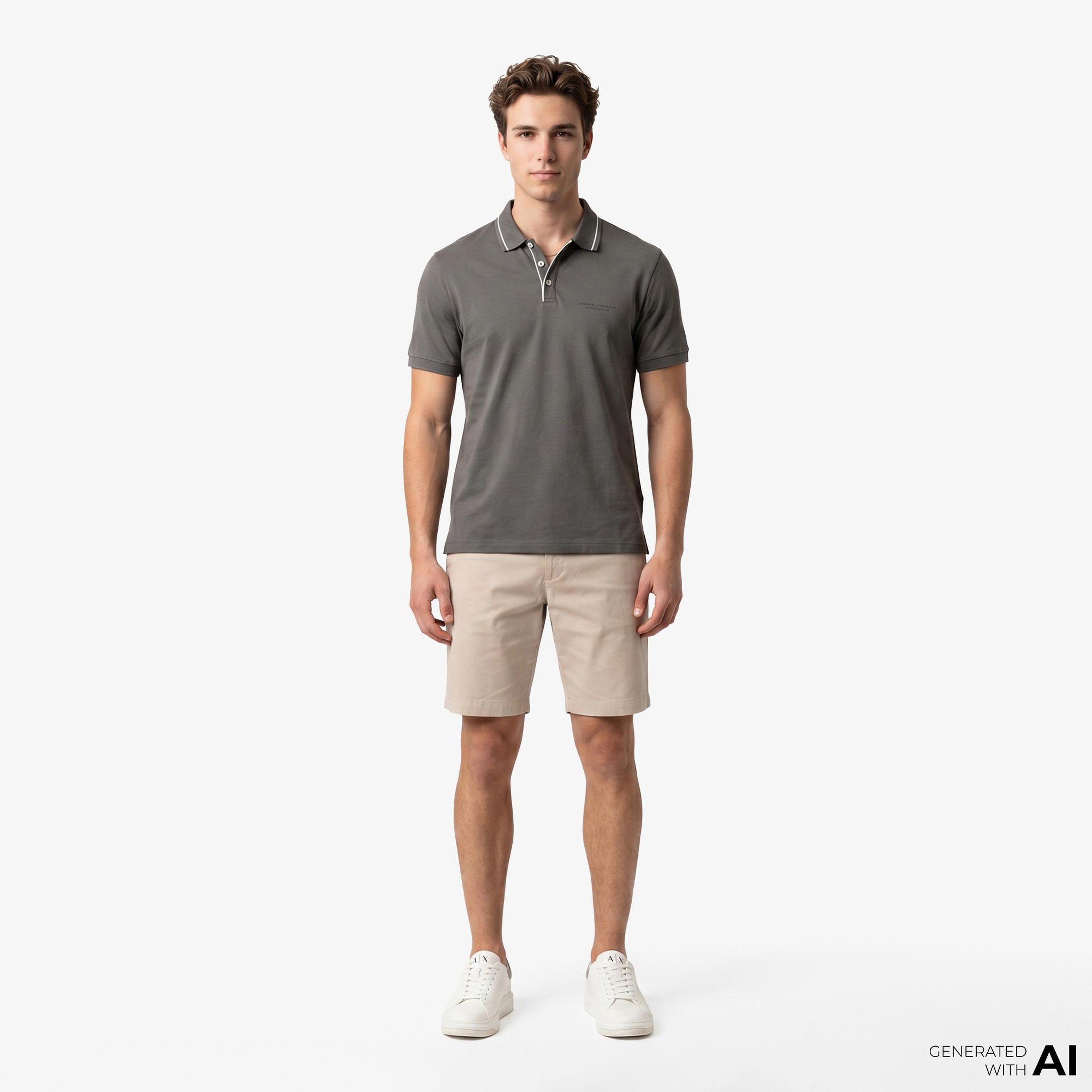 Armani Exchange Erkek Gri Polo