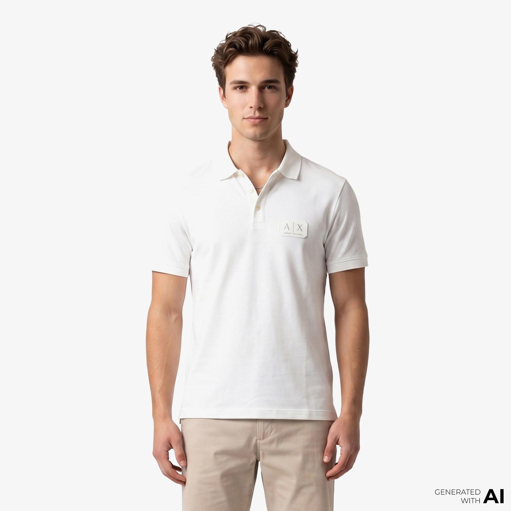Armani Exchange Erkek Beyaz Polo