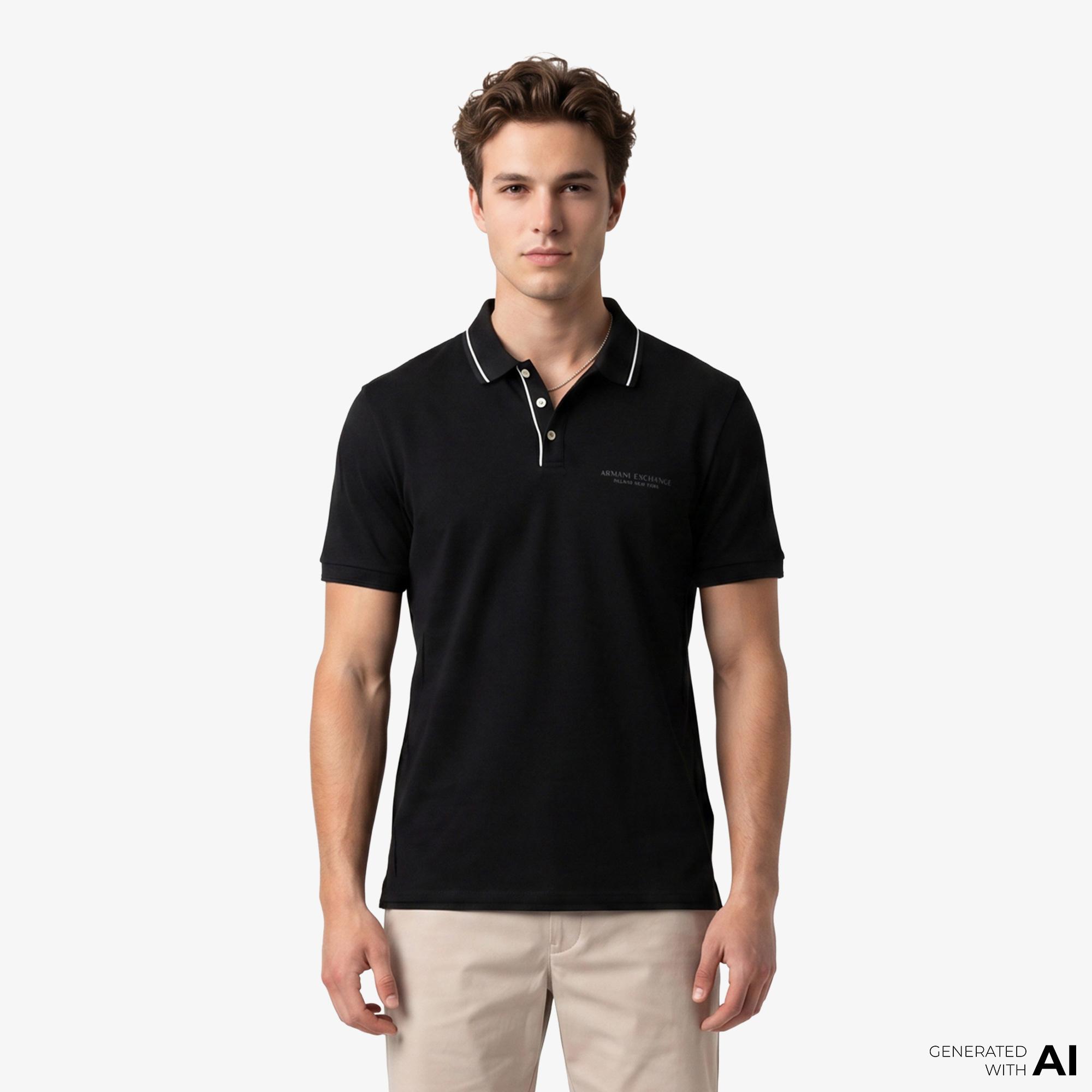 Armani Exchange Erkek Siyah Polo