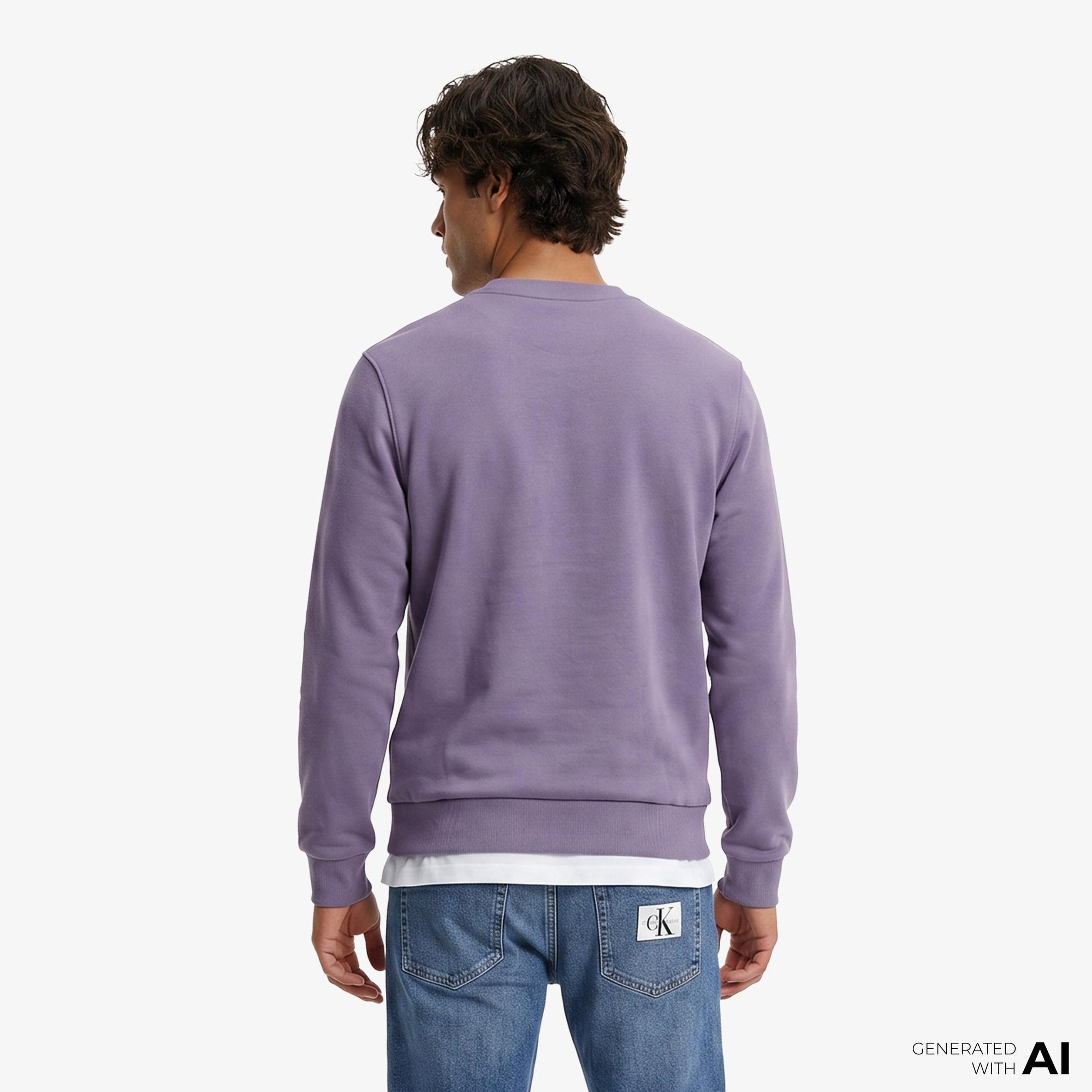 Calvin Klein Erkek Mor Sweatshirt