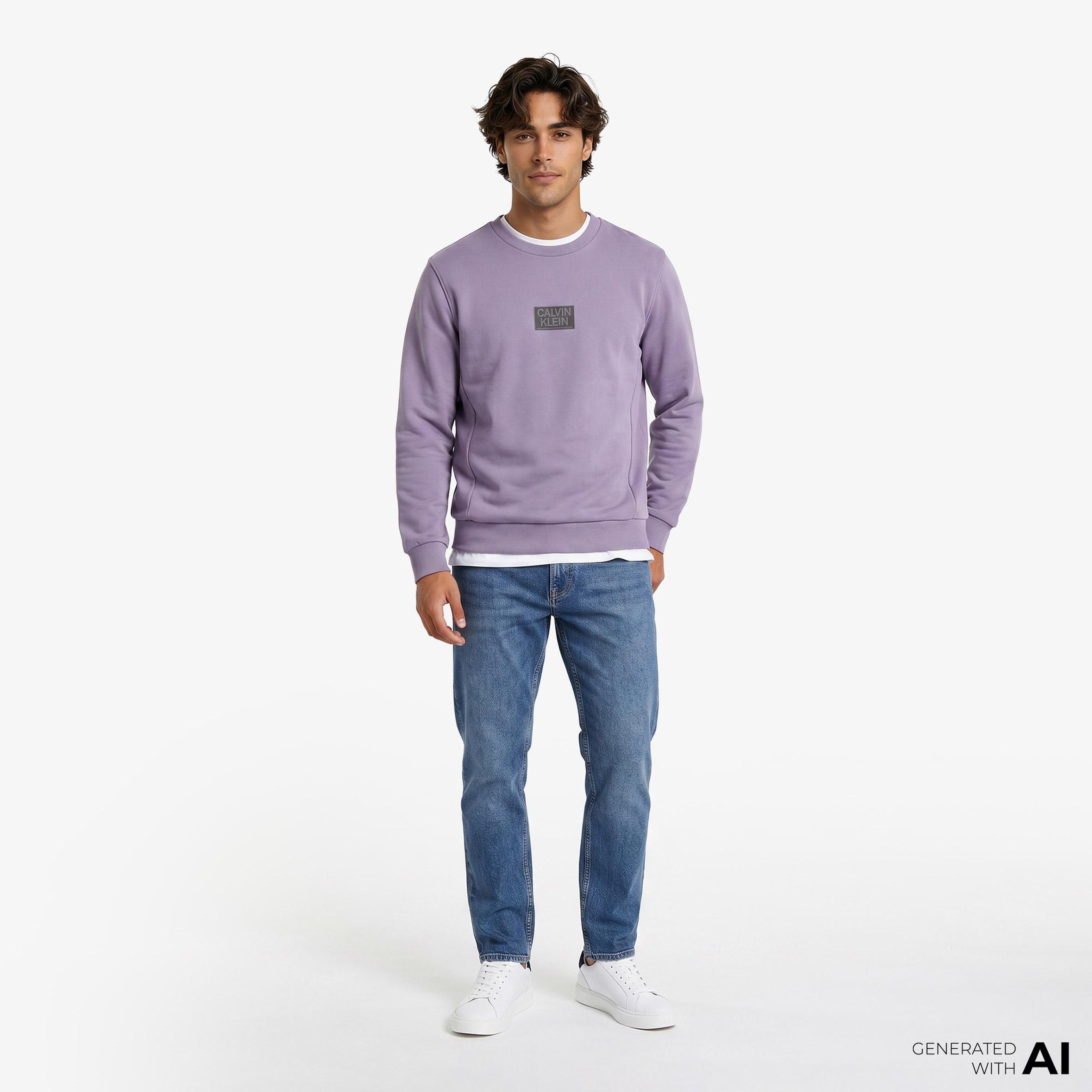 Calvin Klein Erkek Mor Sweatshirt