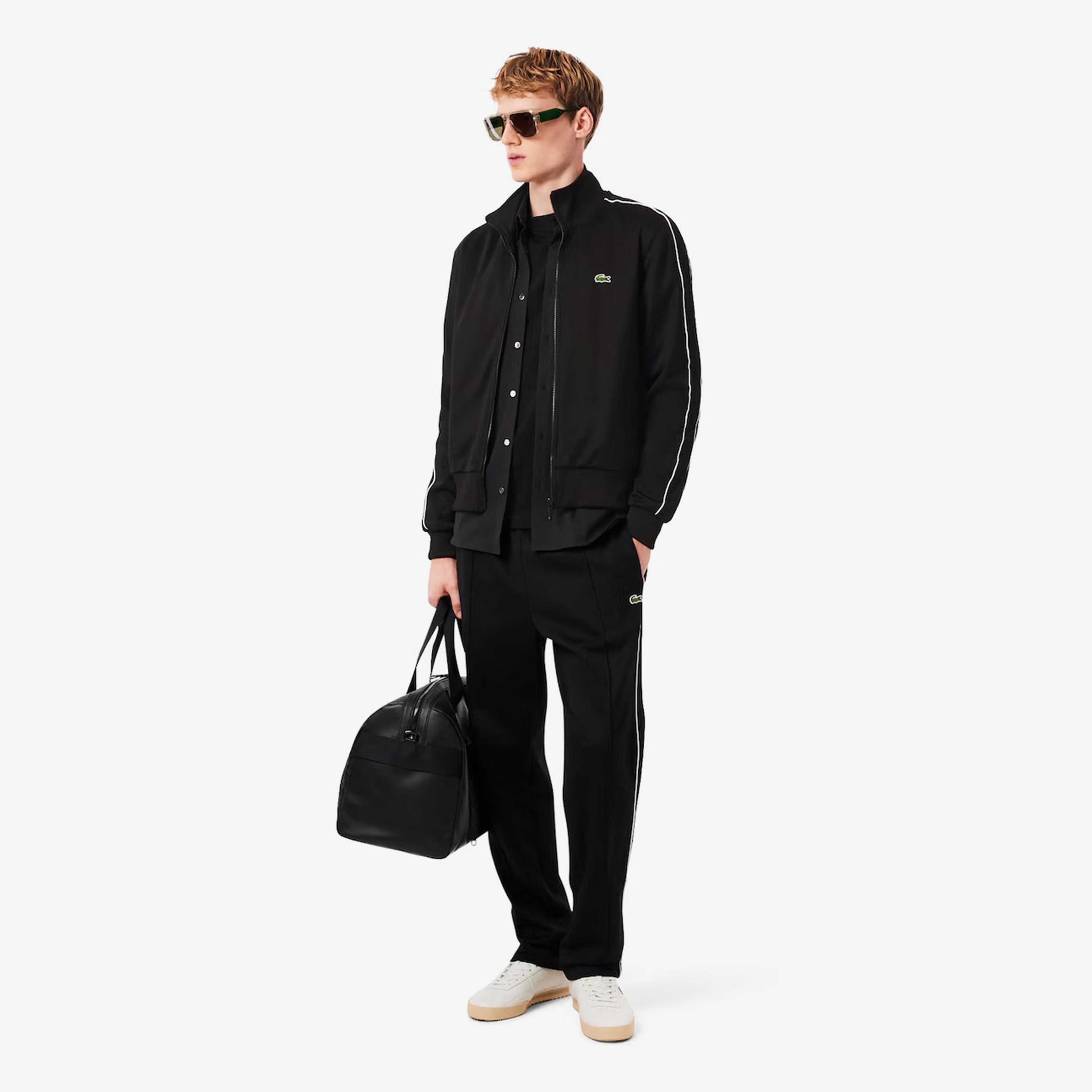 Lacoste Paris Piqué Zip Front Track Erkek Siyah Ceket
