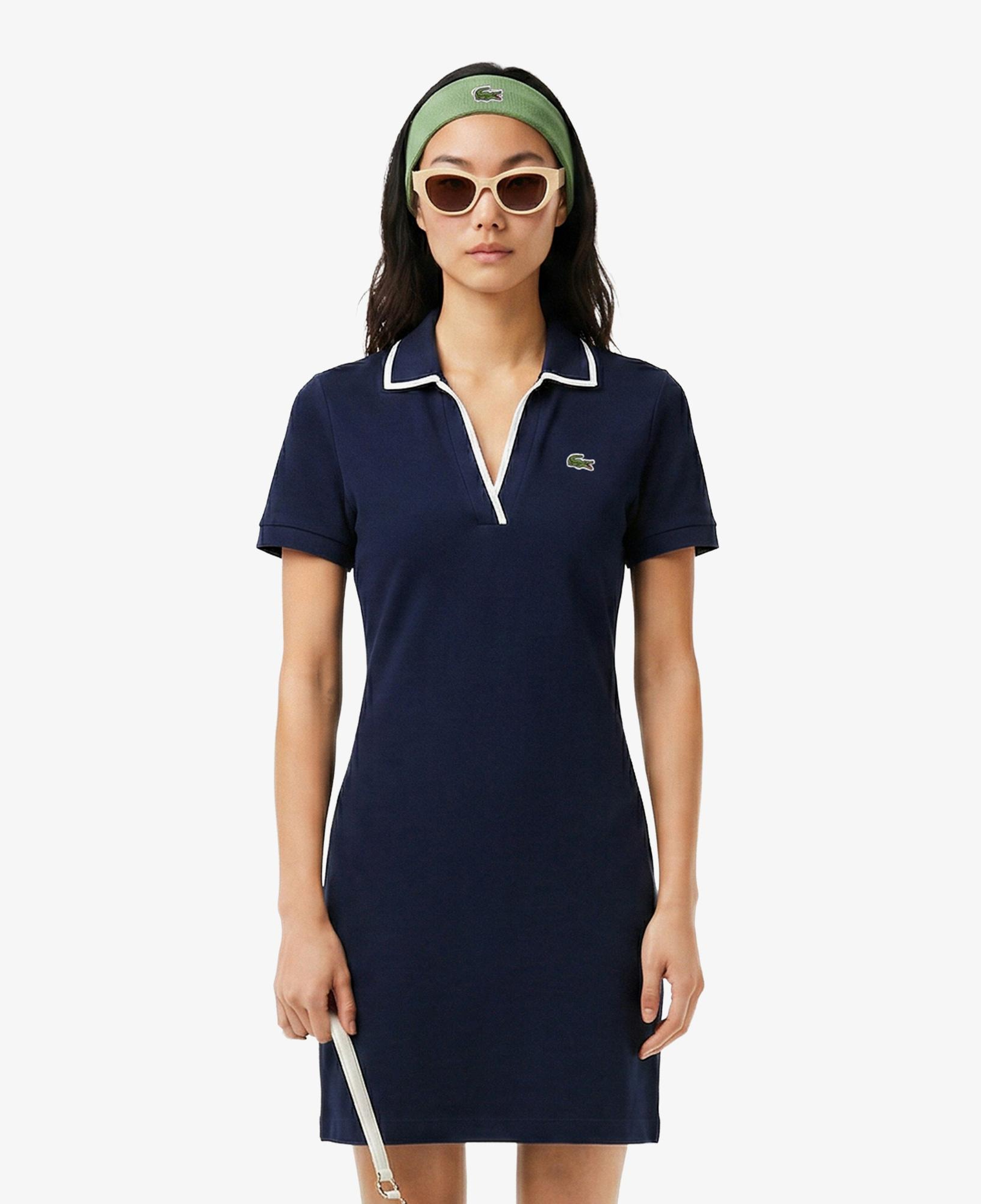 Kadın Classic Fit Kısa Kollu Polo Yaka Lacivert Elbise