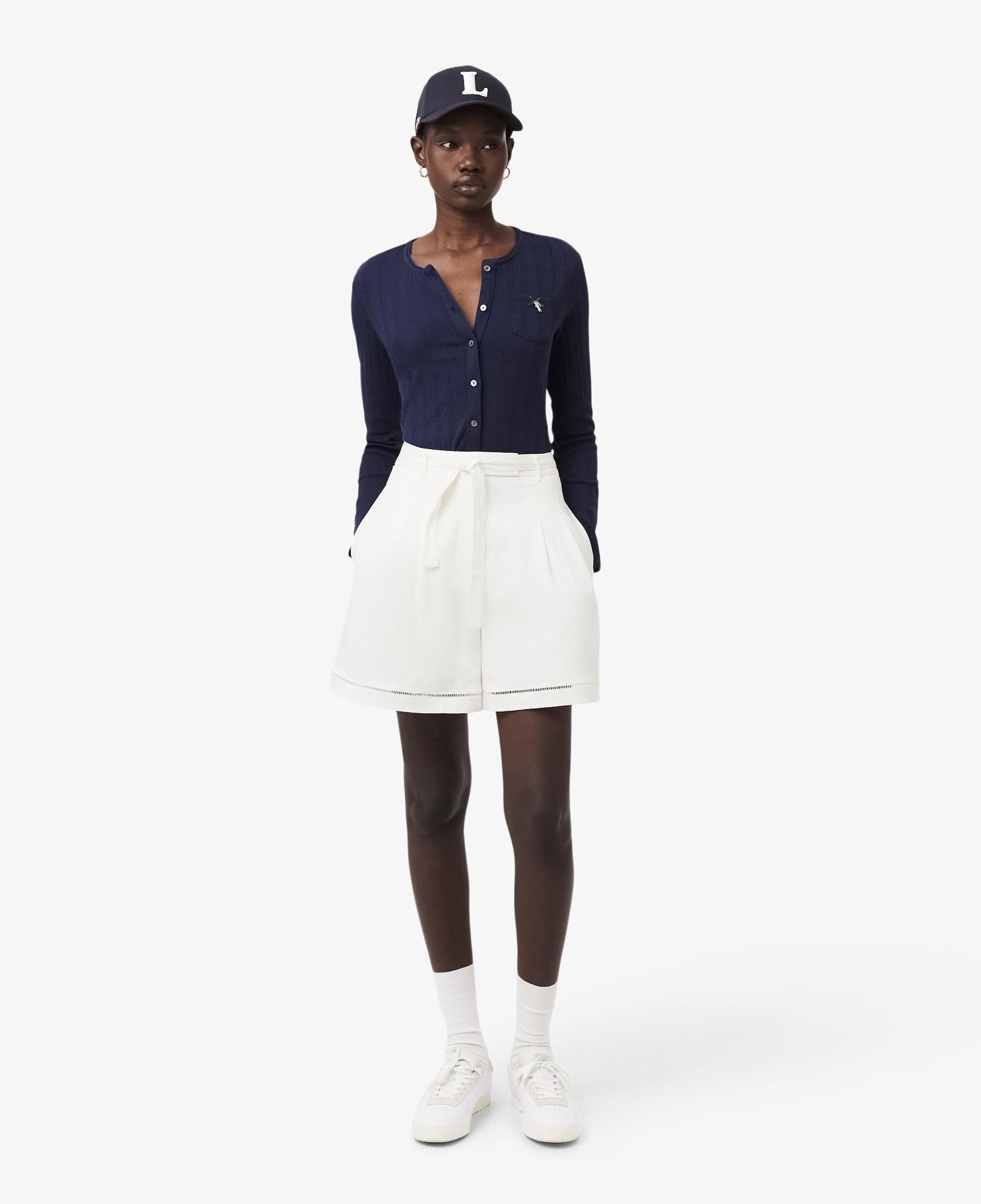 Kadın Oversize Fit Beyaz Bermuda Şort