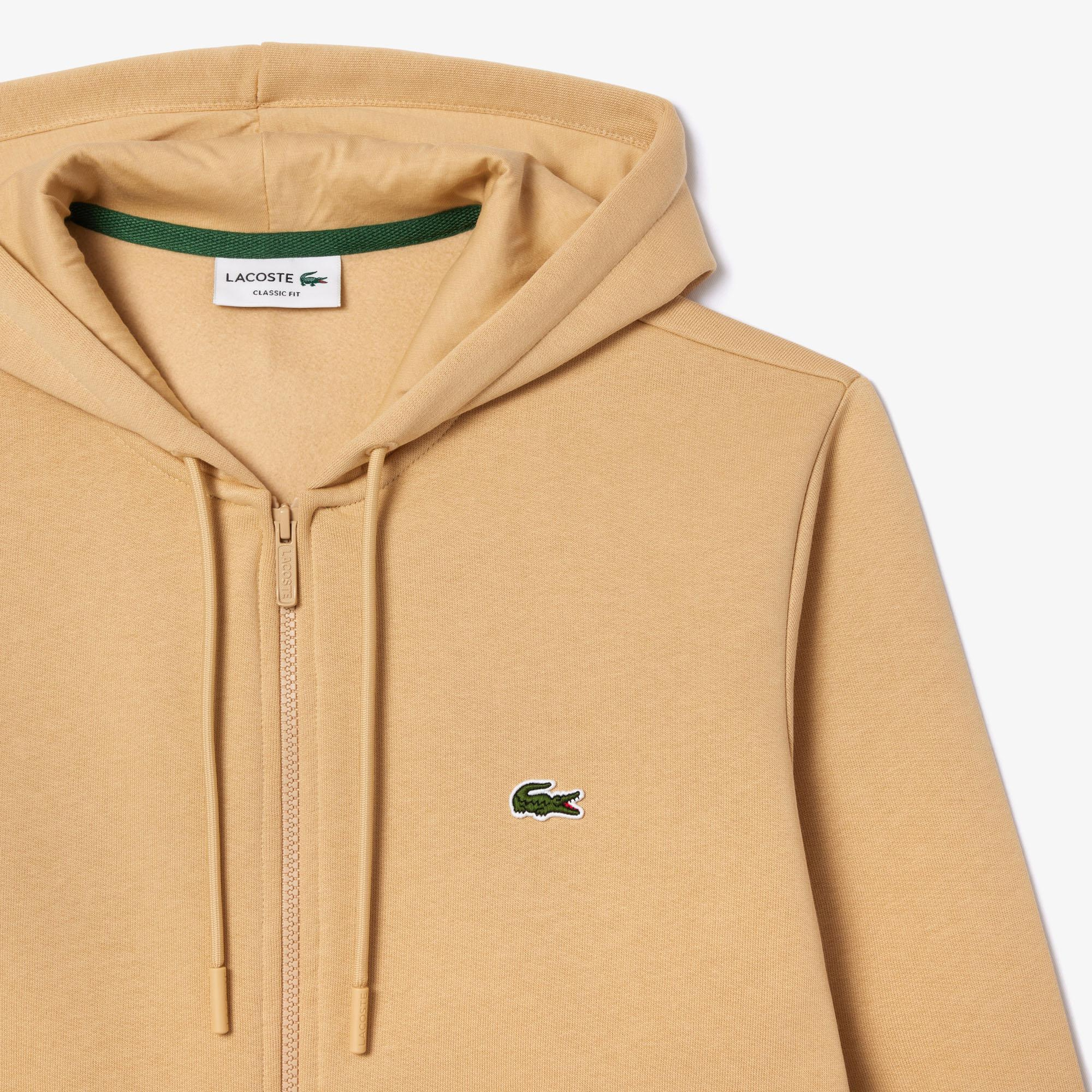 Erkek Classic Fit Fermuarlı Bej Sweatshirt