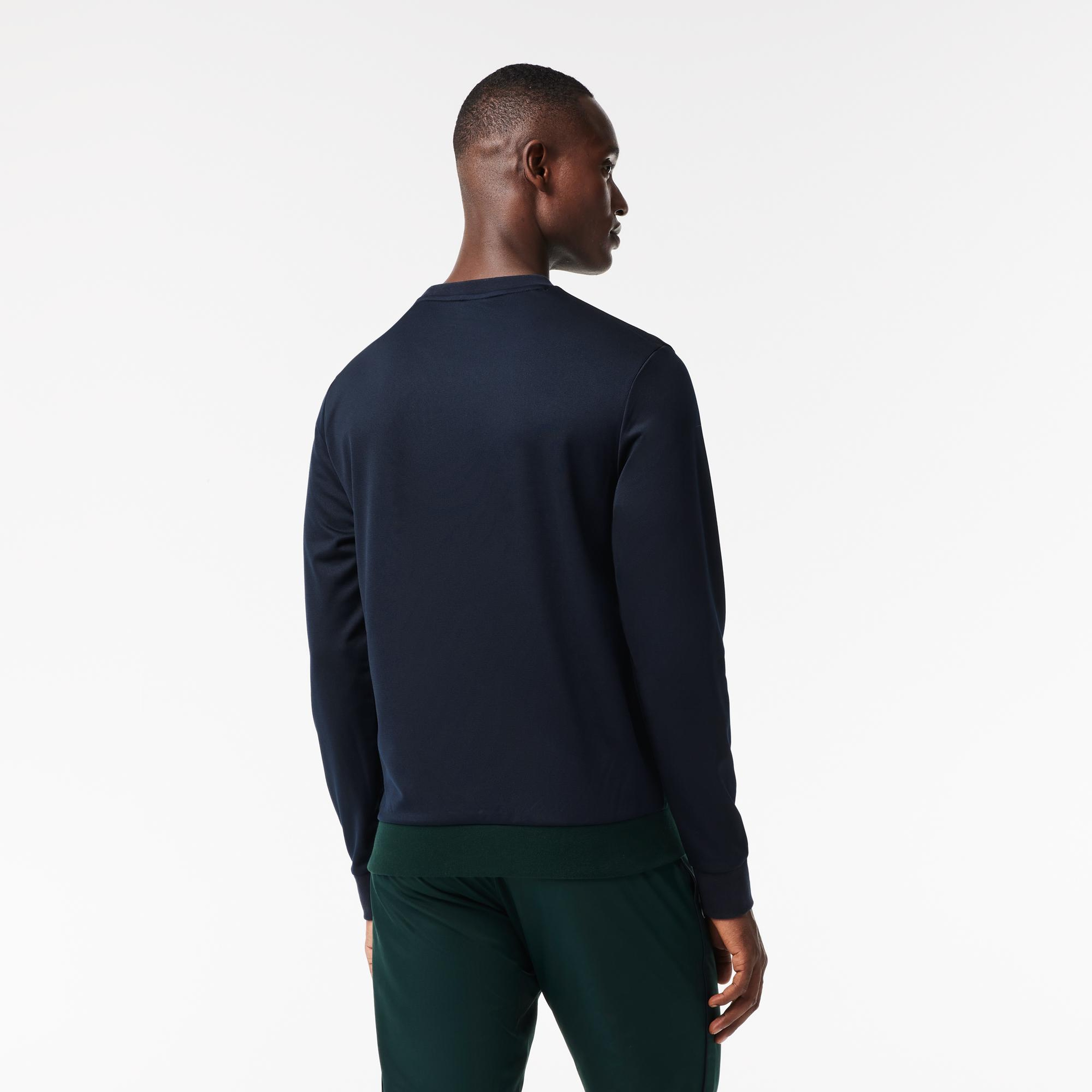 SPORT Erkek Classic Fit Bisiklet Yaka Baskılı Lacivert Sweatshirt