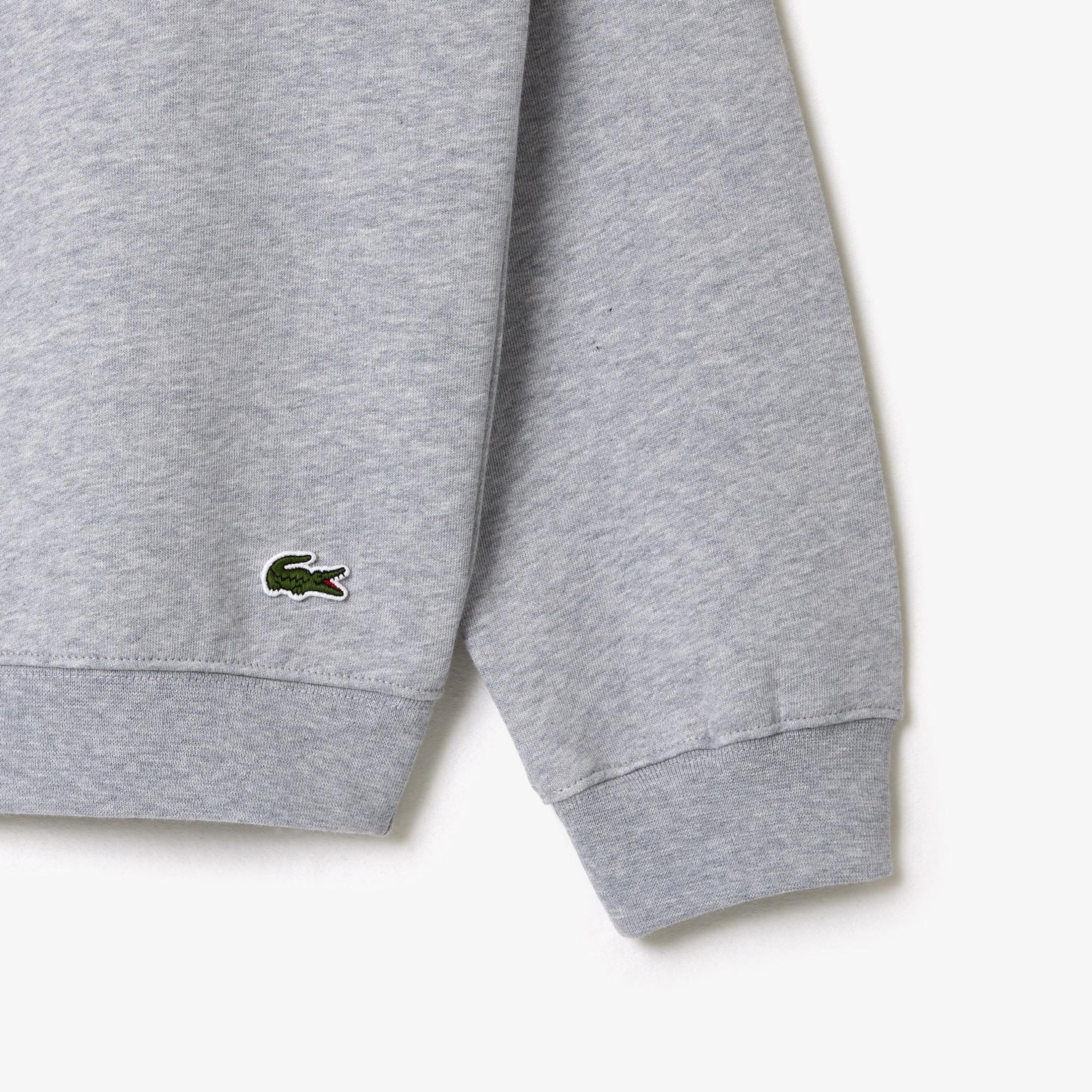Unisex Loose Fit Bisiklet Yaka Baskılı Gri Sweatshirt