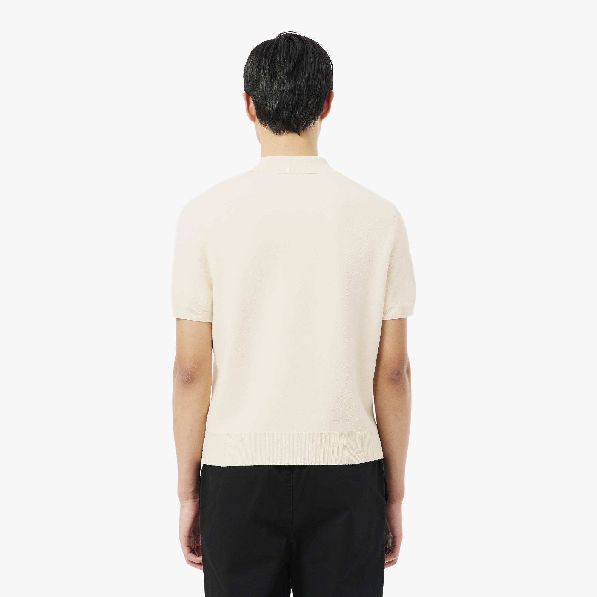 Erkek Classic Fit Kısa Kollu Polo Yaka Krem Triko