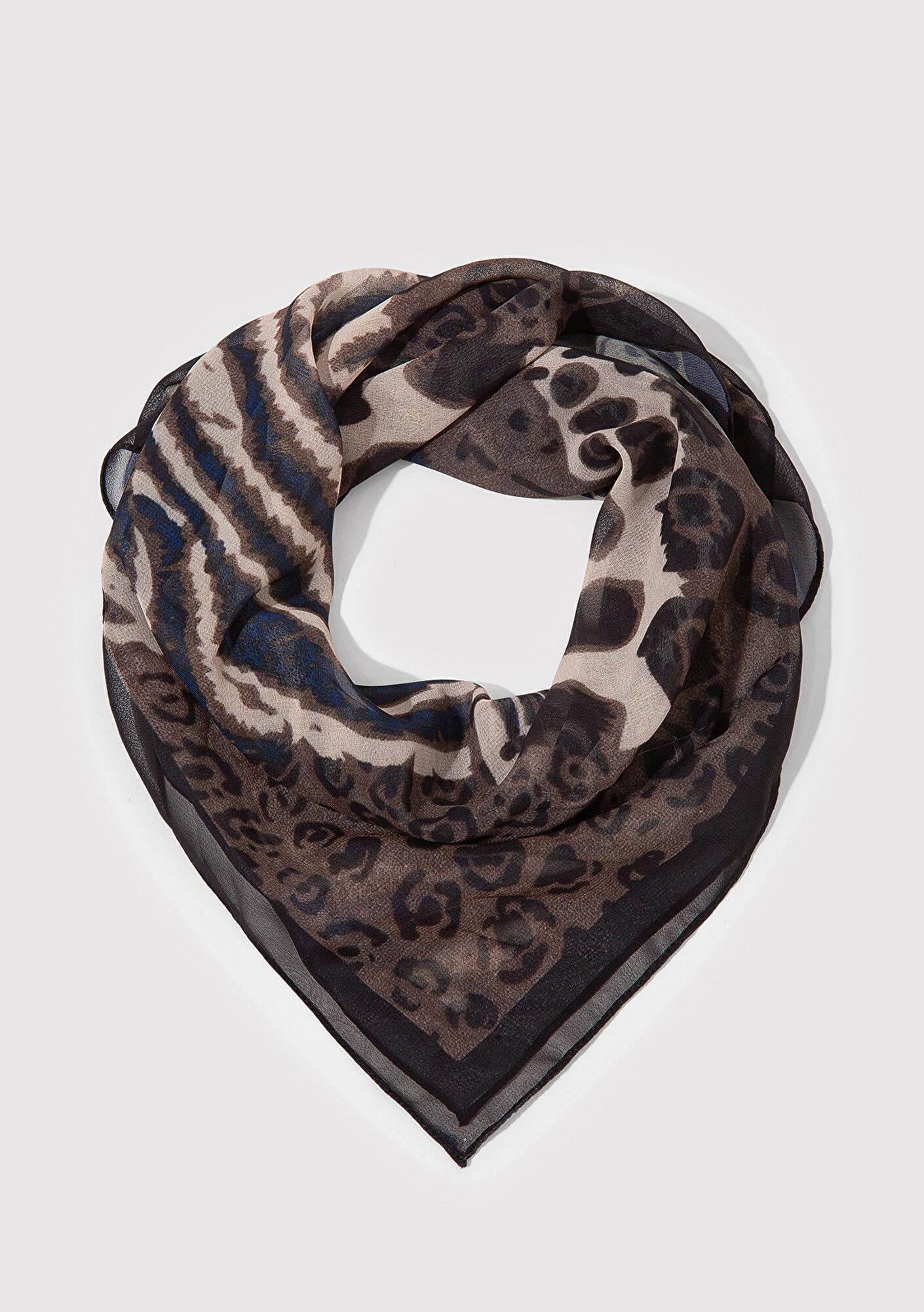 Mavi Leopar Desenli Bandana 1913415-25818
