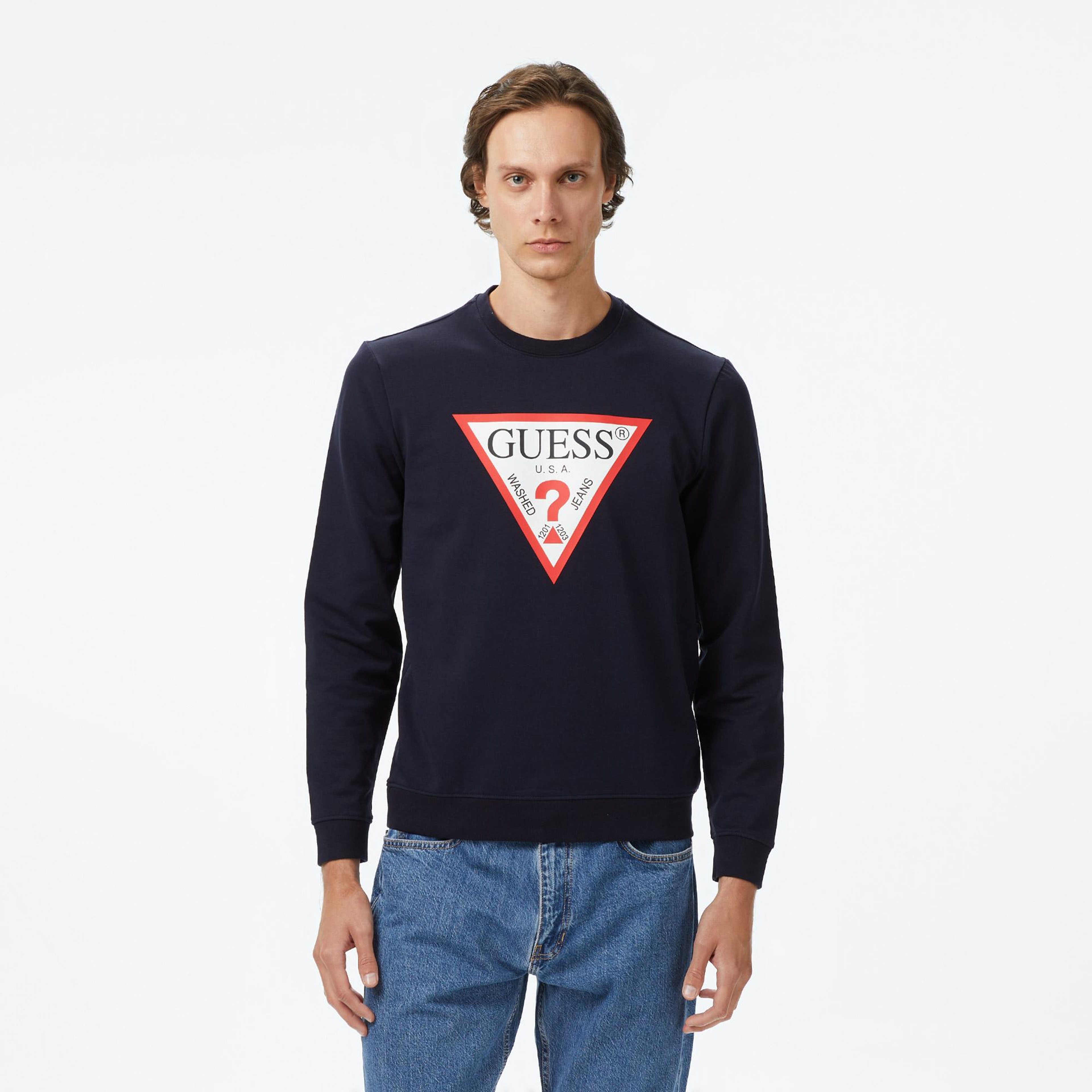 Guess Erkek Lacivert Sweatshirt