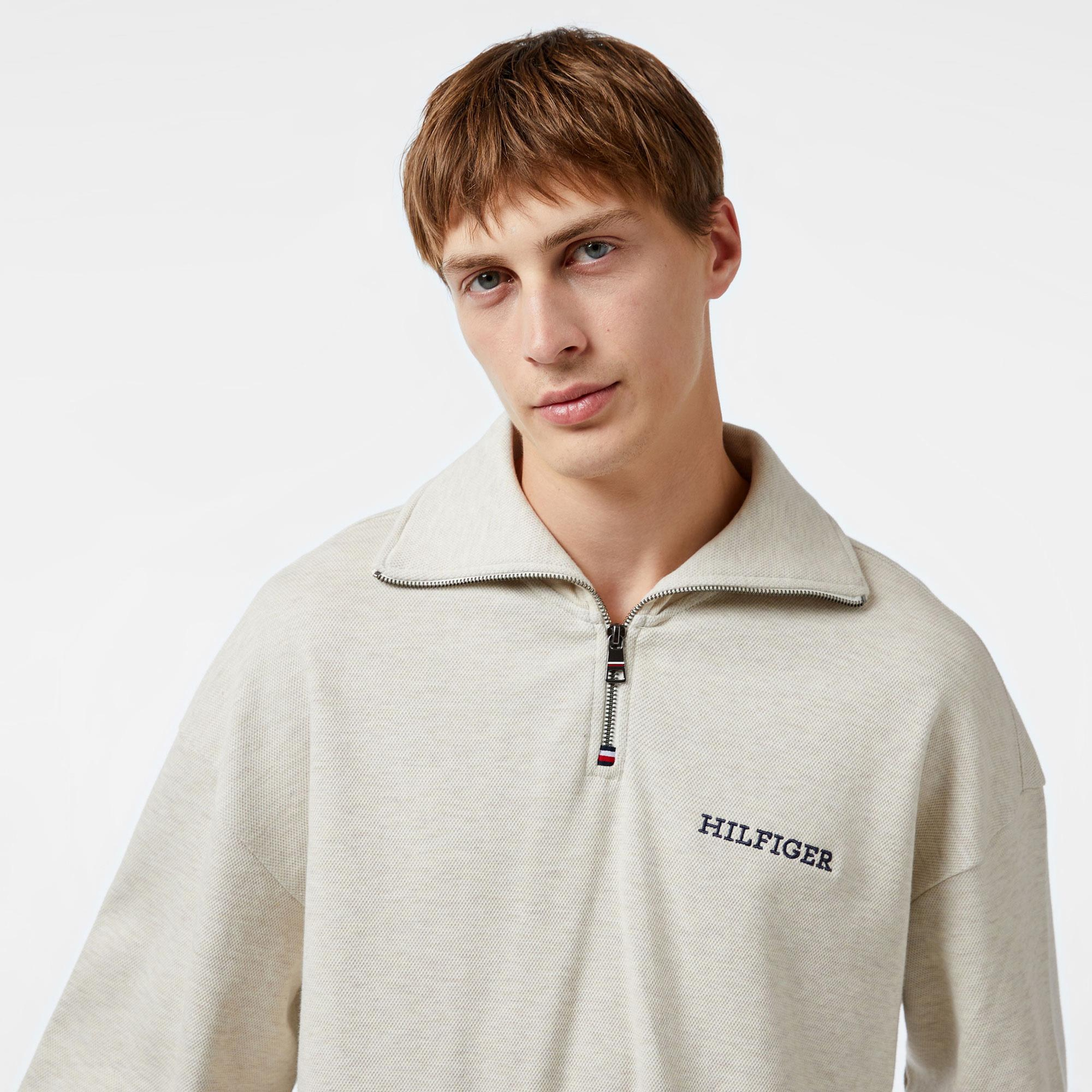 Tommy Hilfiger Erkek Beyaz Sweatshirt