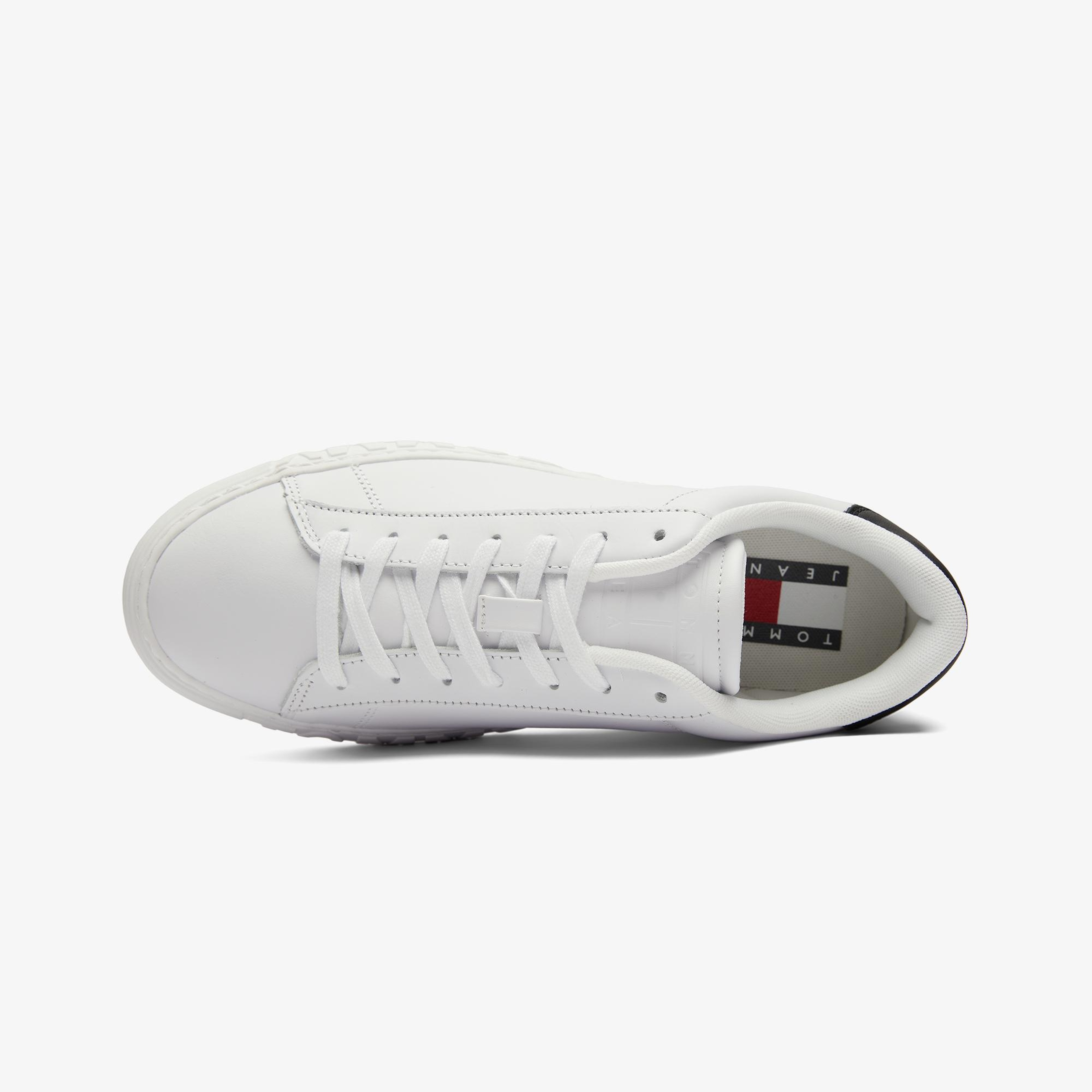 Tommy Jeans Leather Outsole Erkek Beyaz Sneaker