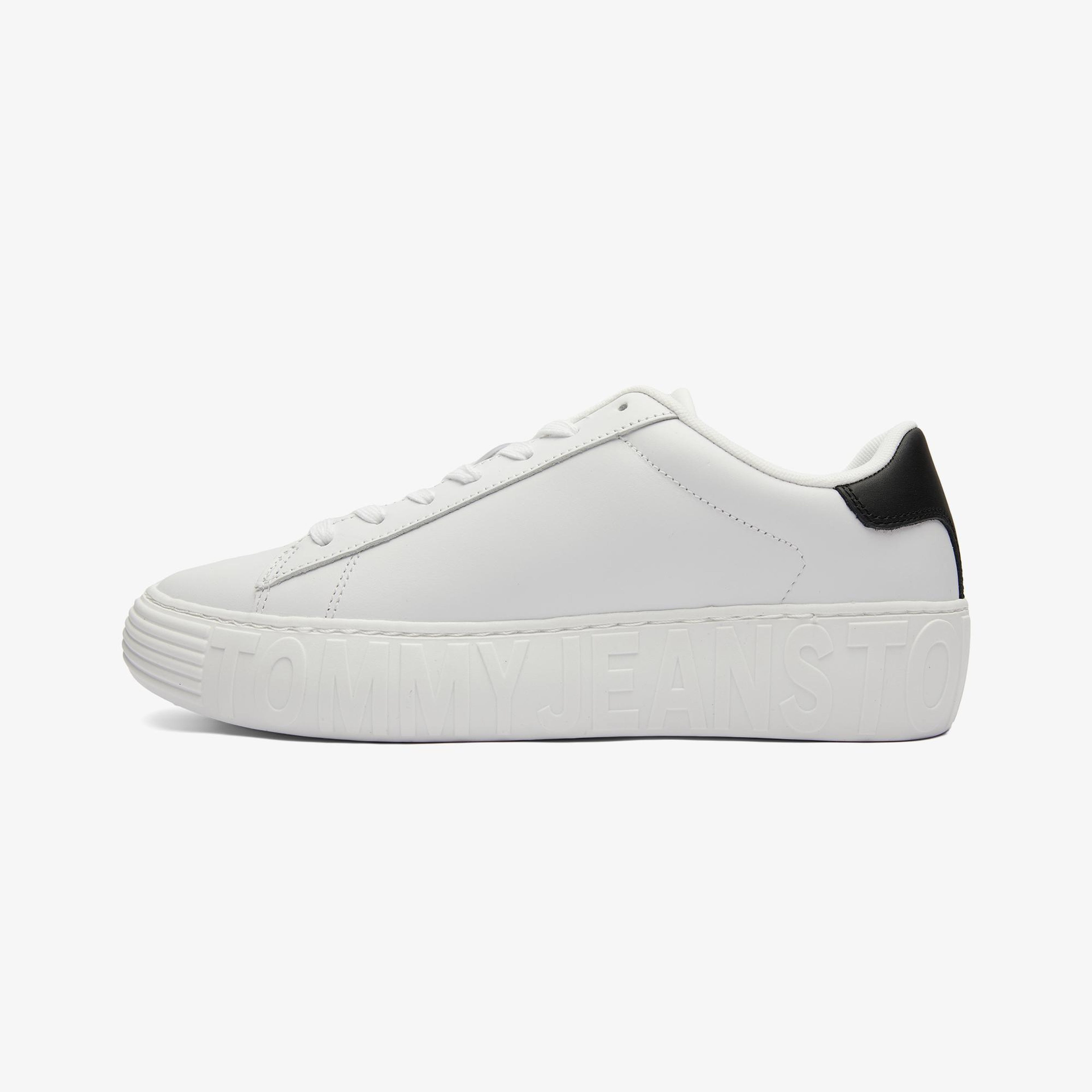 Tommy Jeans Leather Outsole Erkek Beyaz Sneaker