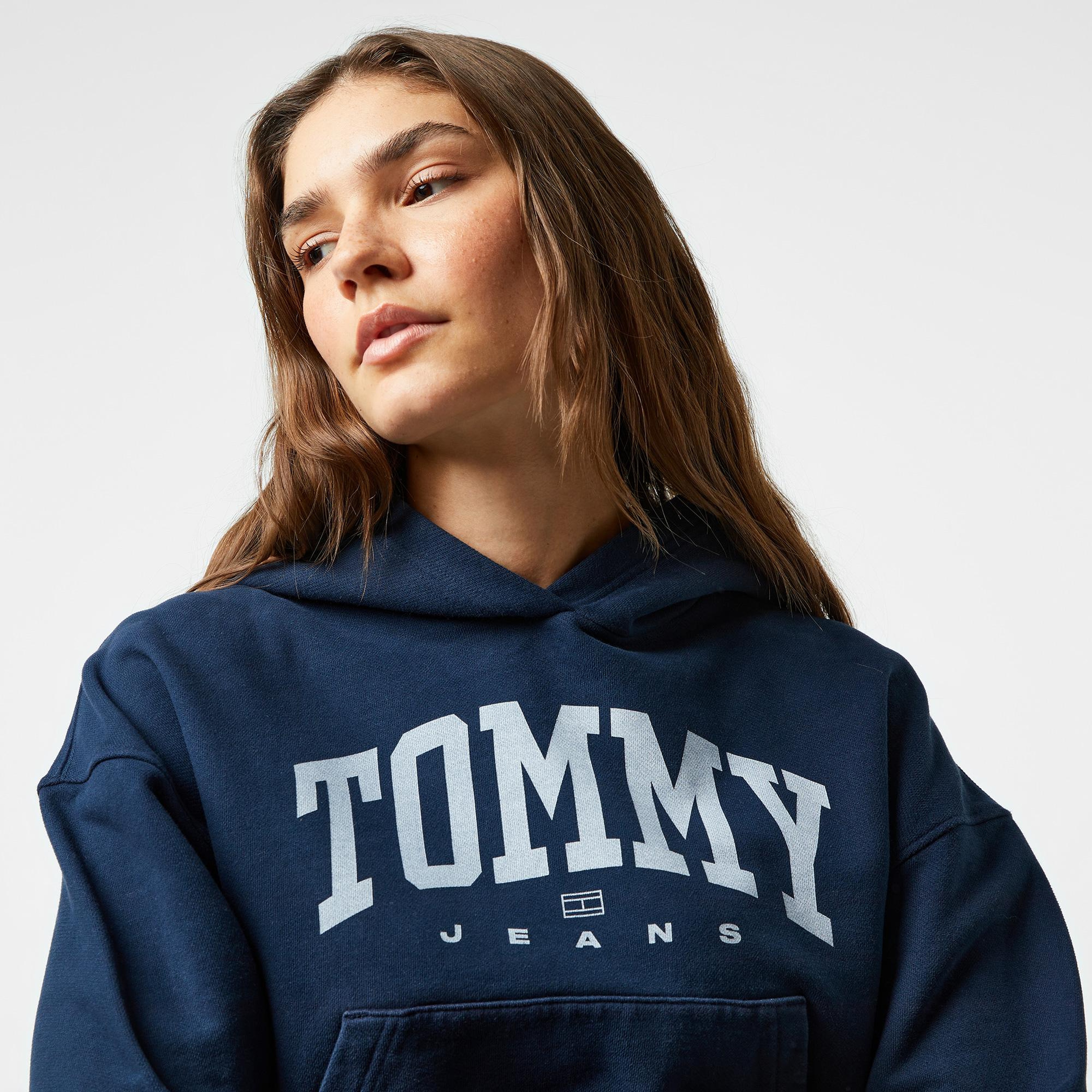 Tommy Hilfiger Jeans Varsity 1 Kadın Lacivert Hoodie