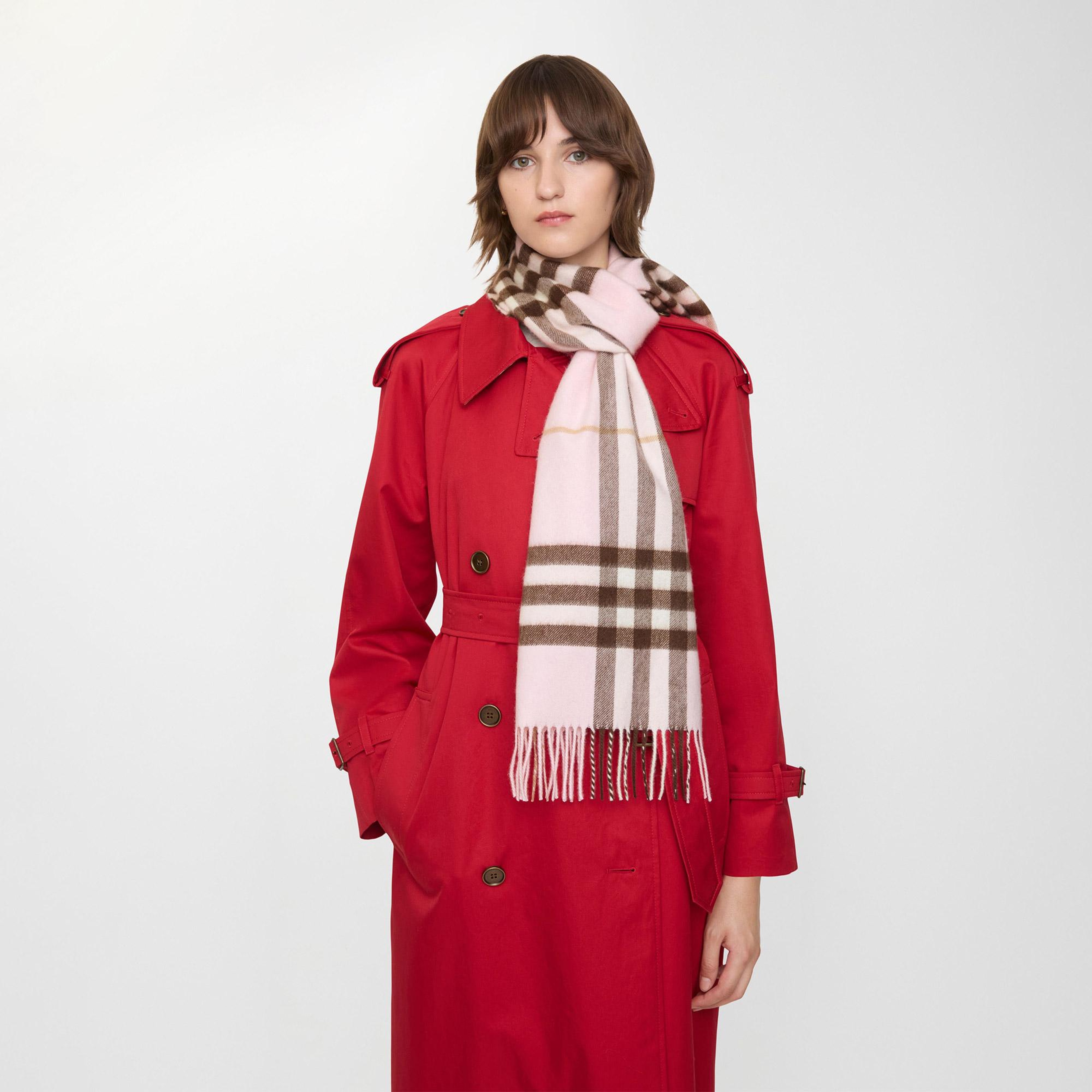 Burberry Check Cashmere Kadın Pembe Atkı