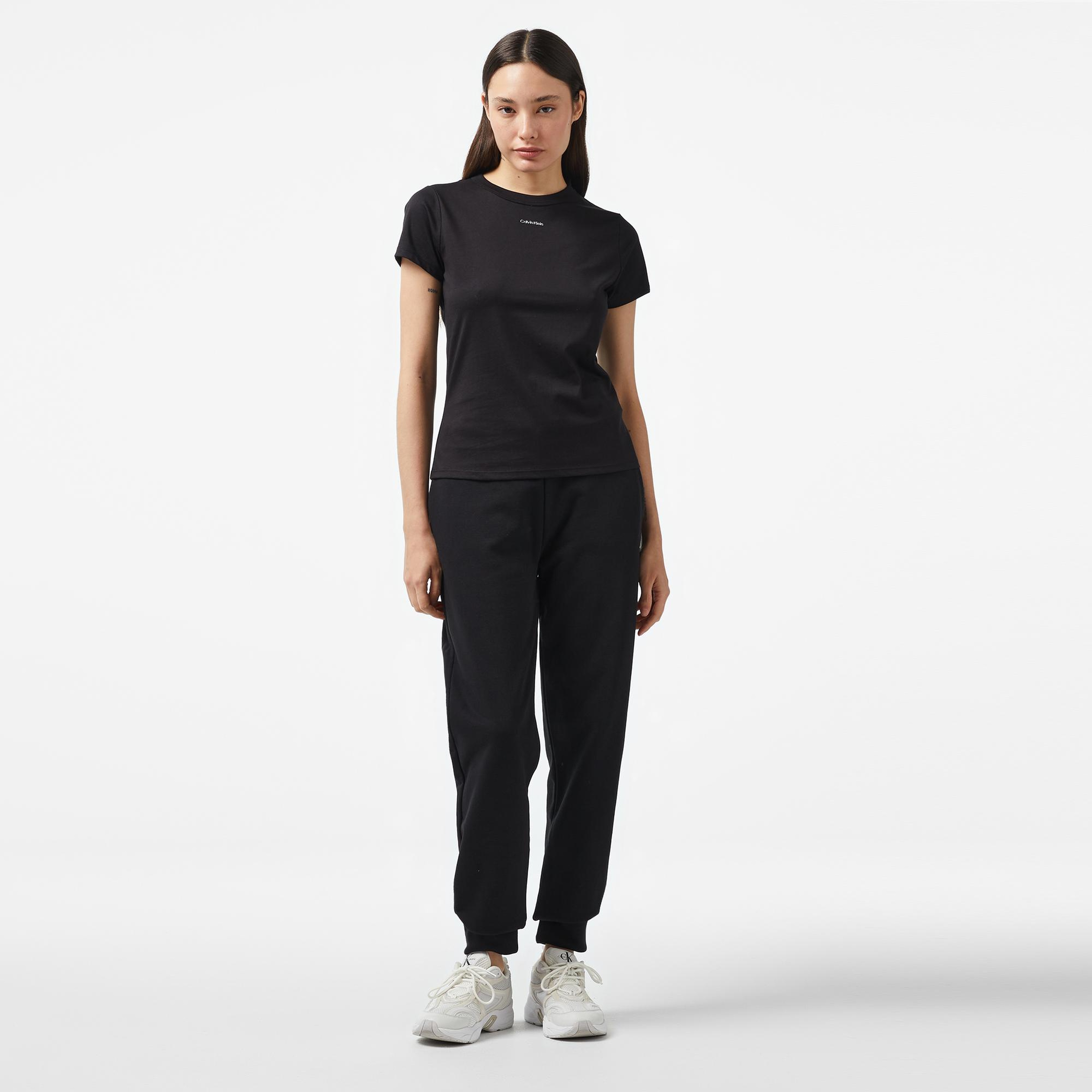 Calvin Klein Nano Logo Relaxed Kadın Siyah Eşofman Altı
