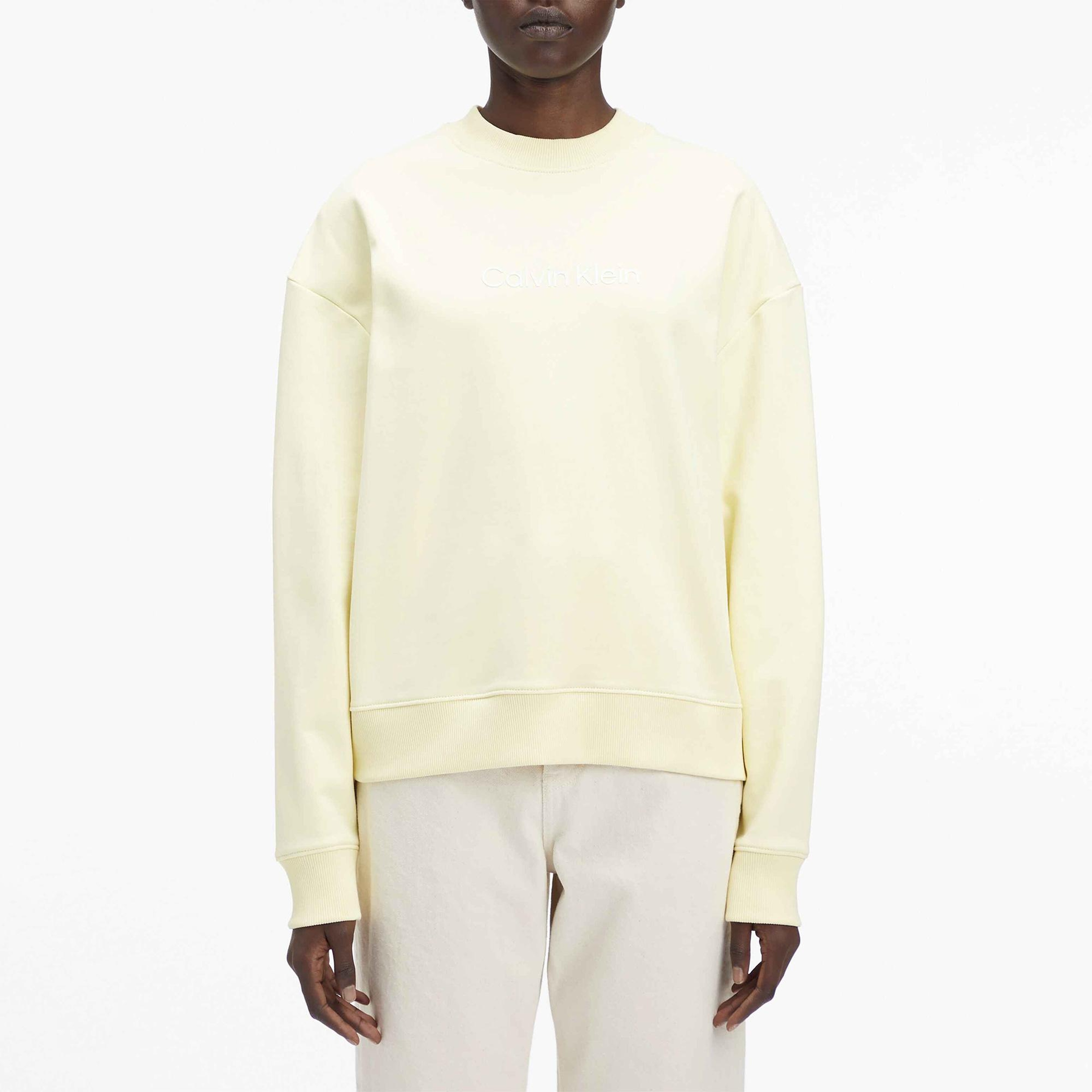 Calvin Klein Premium Essentials Kadın Sarı Sweatshirt