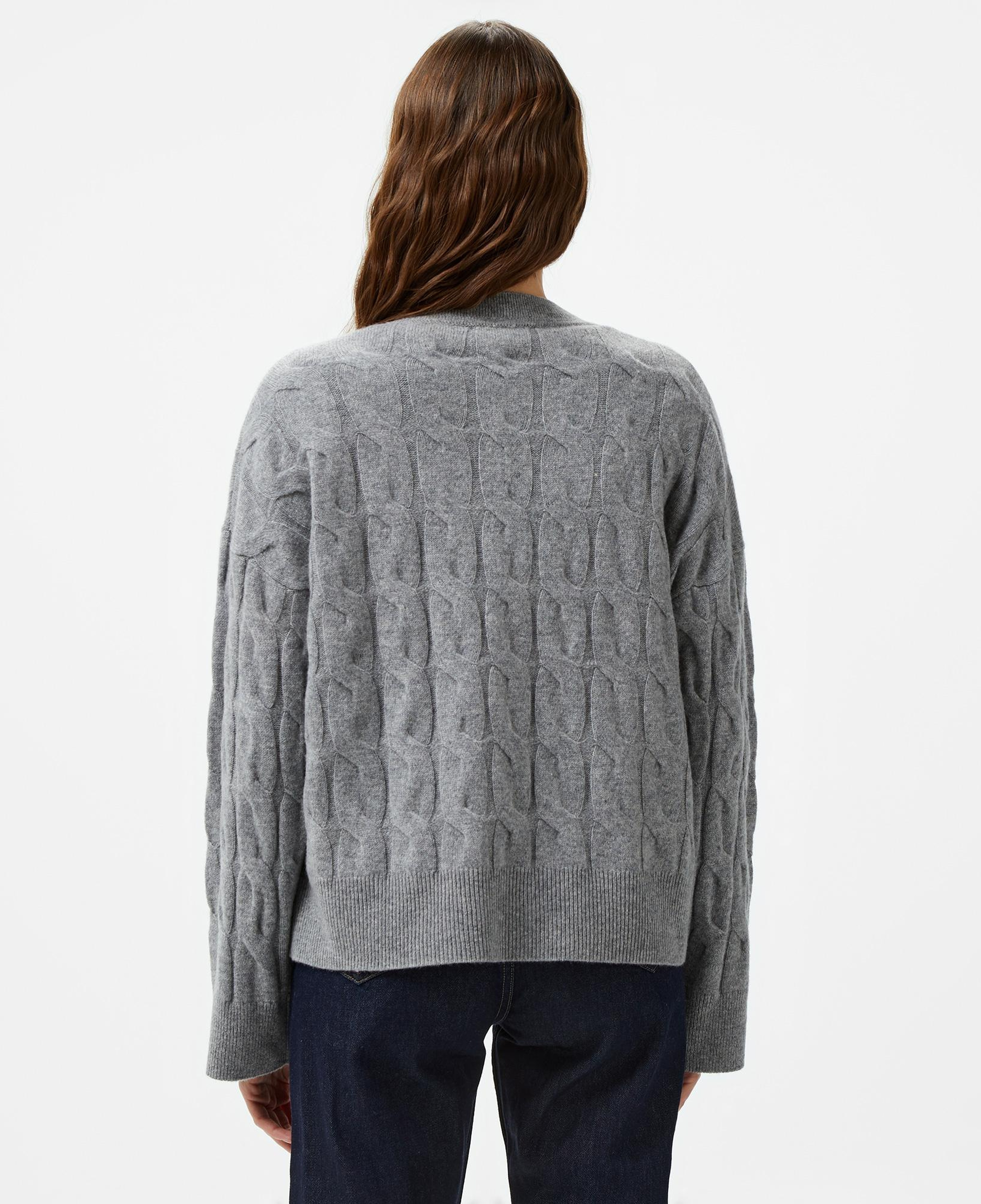 Tommy Hilfiger Soft Wool Cable Kadın Gri Hırka