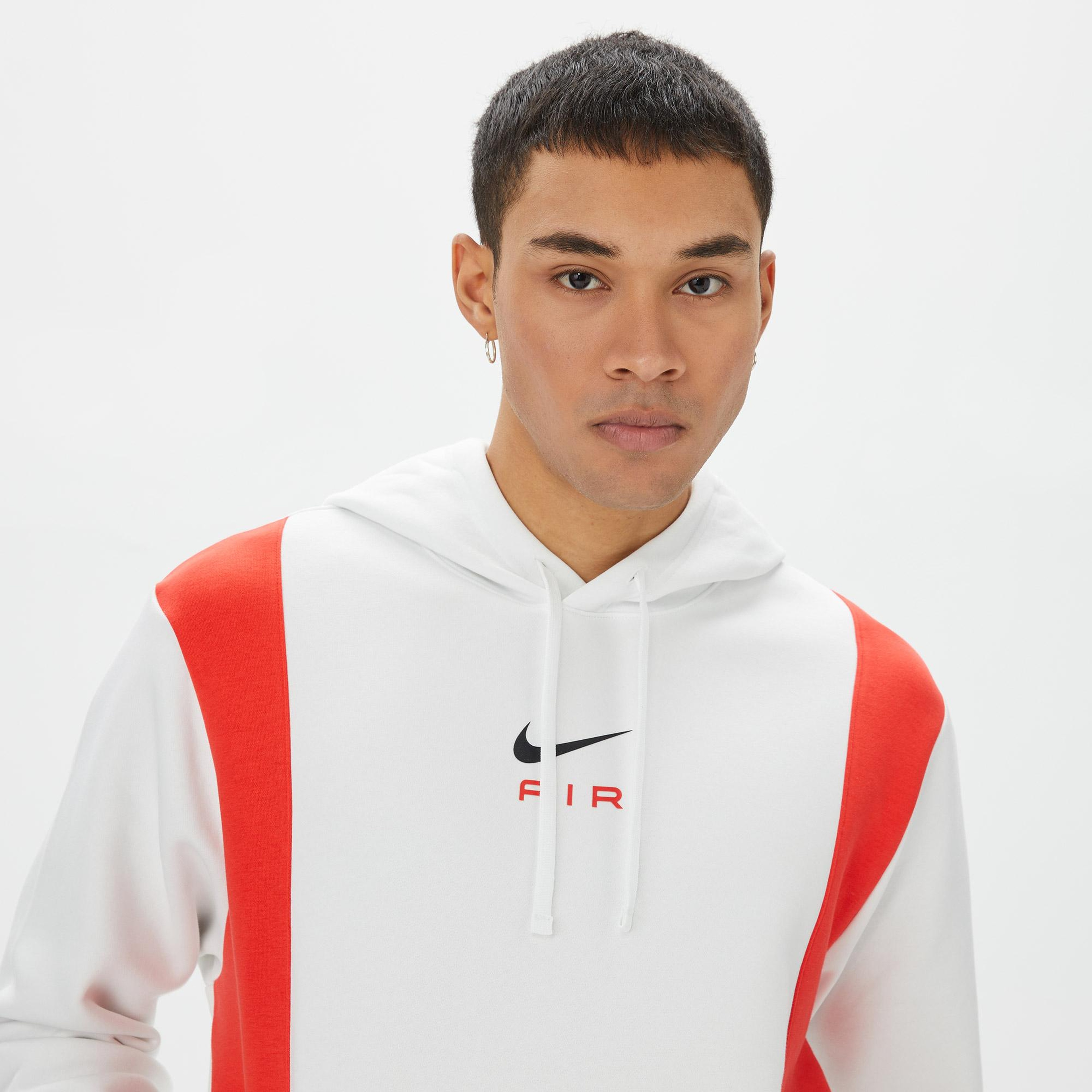 Nike Sportswear Swoosh Air Pullover Hoody Fleece Erkek Beyaz Sweatshirt