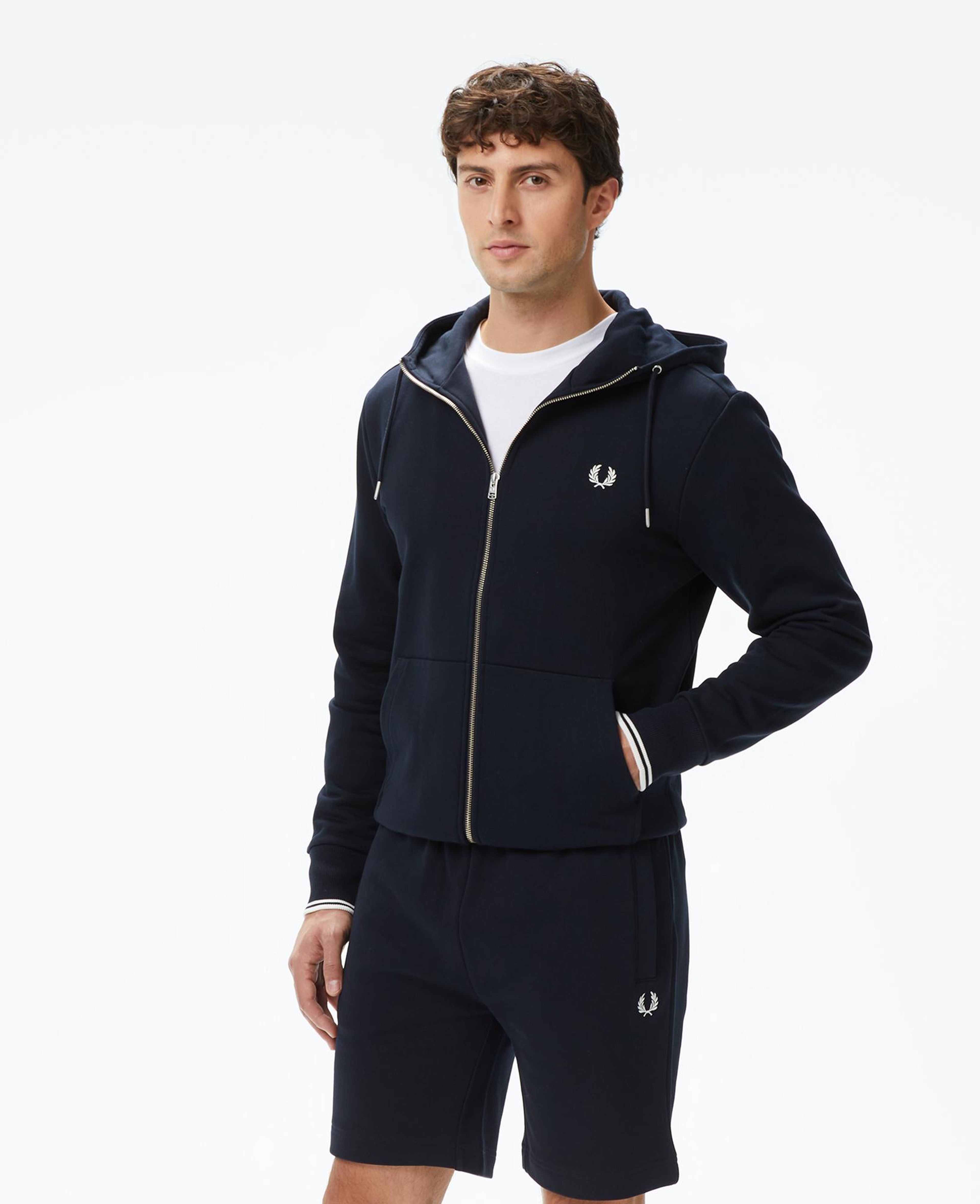 Fred Perry Erkek Lacivert Hoodie