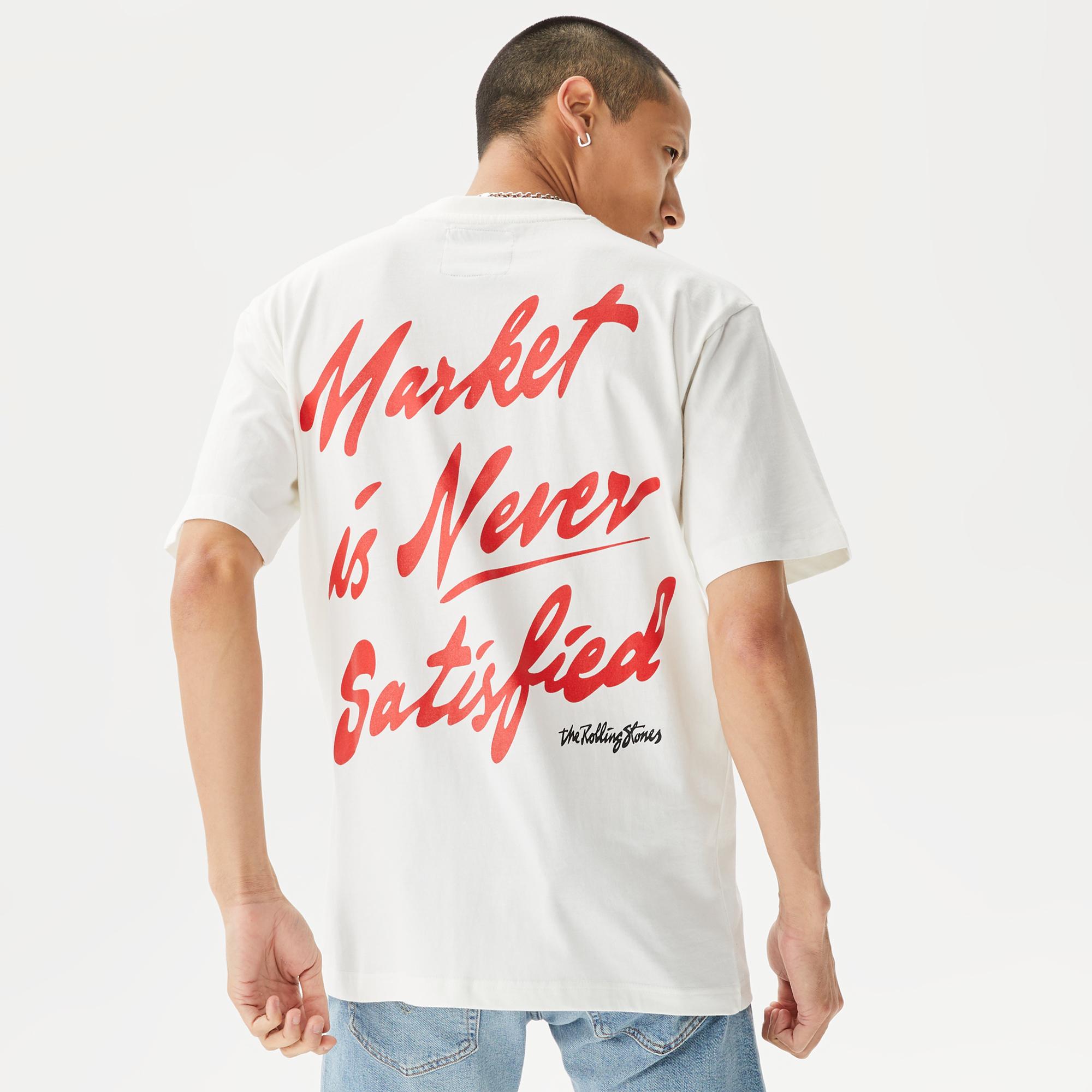Market Never Satisfied Erkek Krem T-Shirt