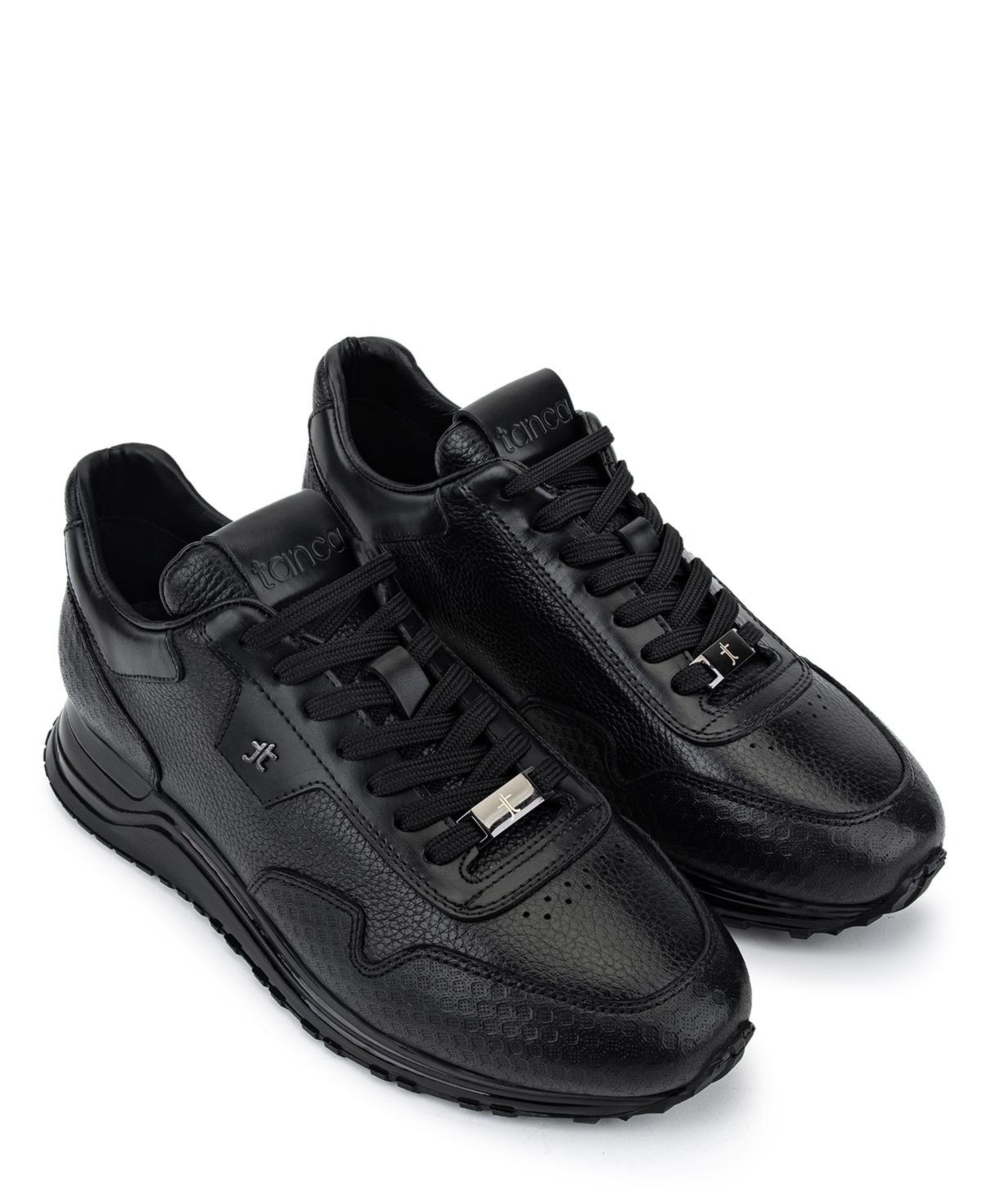 Tamer Tanca Erkek Hakiki Deri Siyah Sneakers & Spor Ayakkabı
