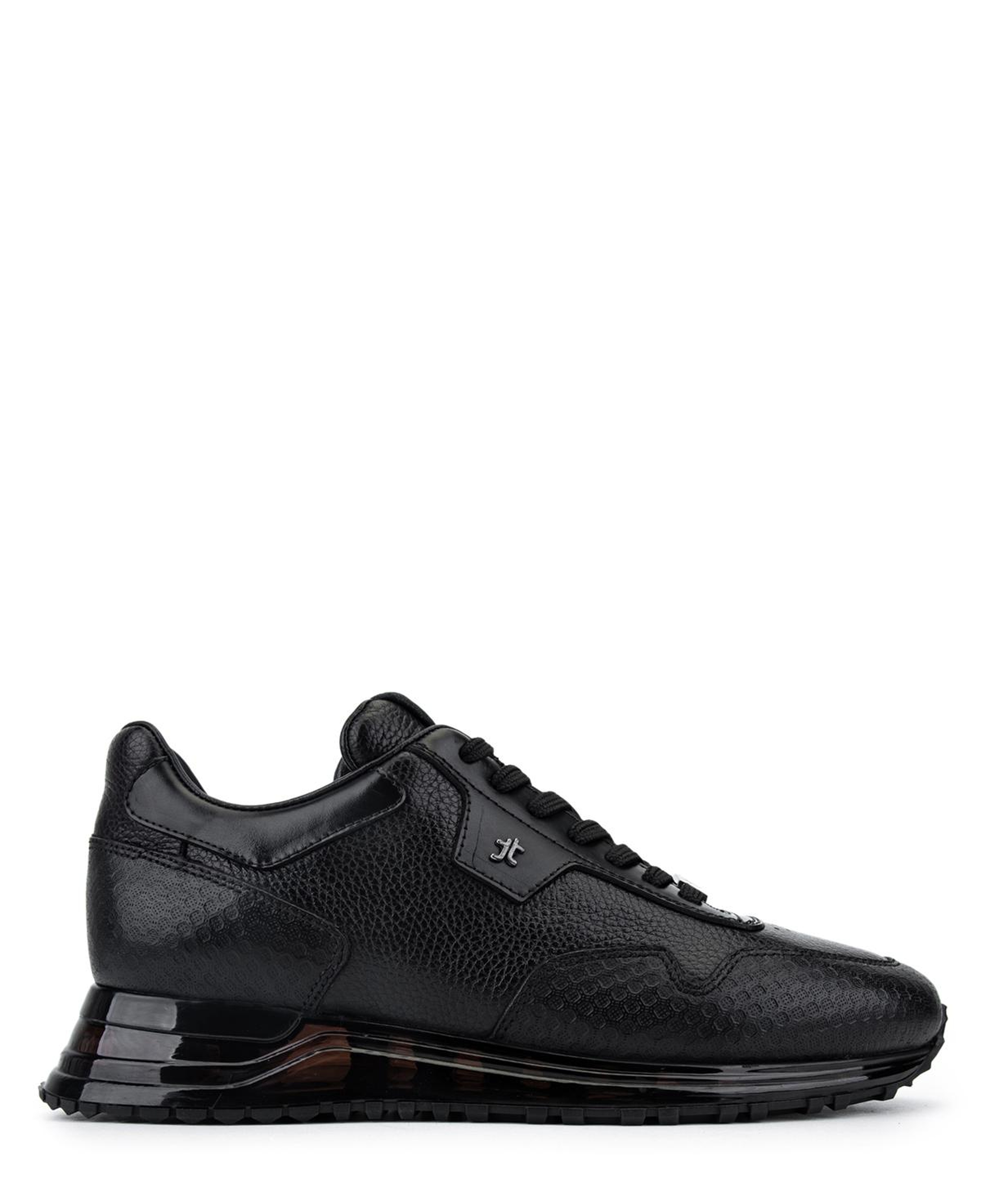 Tamer Tanca Erkek Hakiki Deri Siyah Sneakers & Spor Ayakkabı