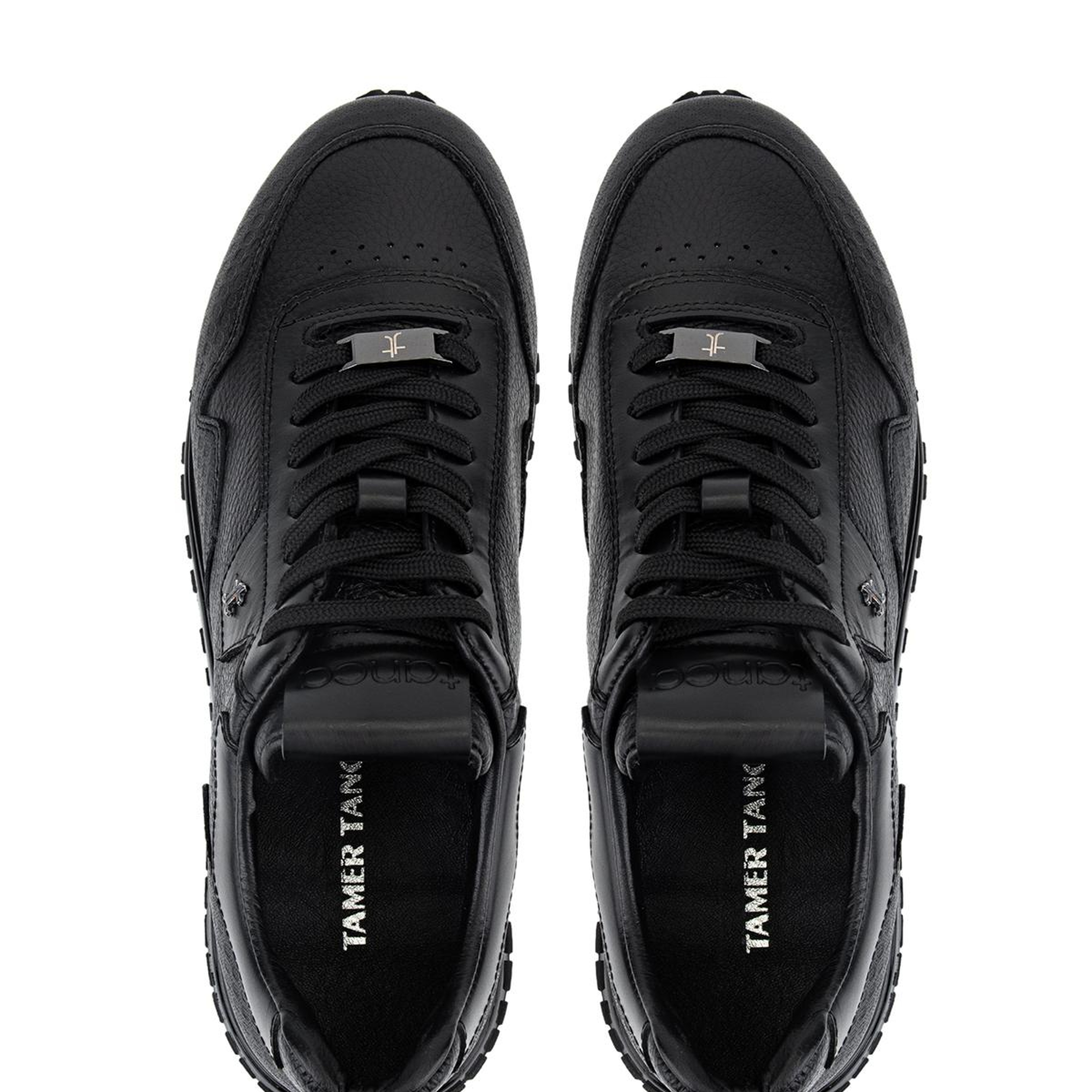 Tamer Tanca Erkek Hakiki Deri Siyah Sneakers & Spor Ayakkabı