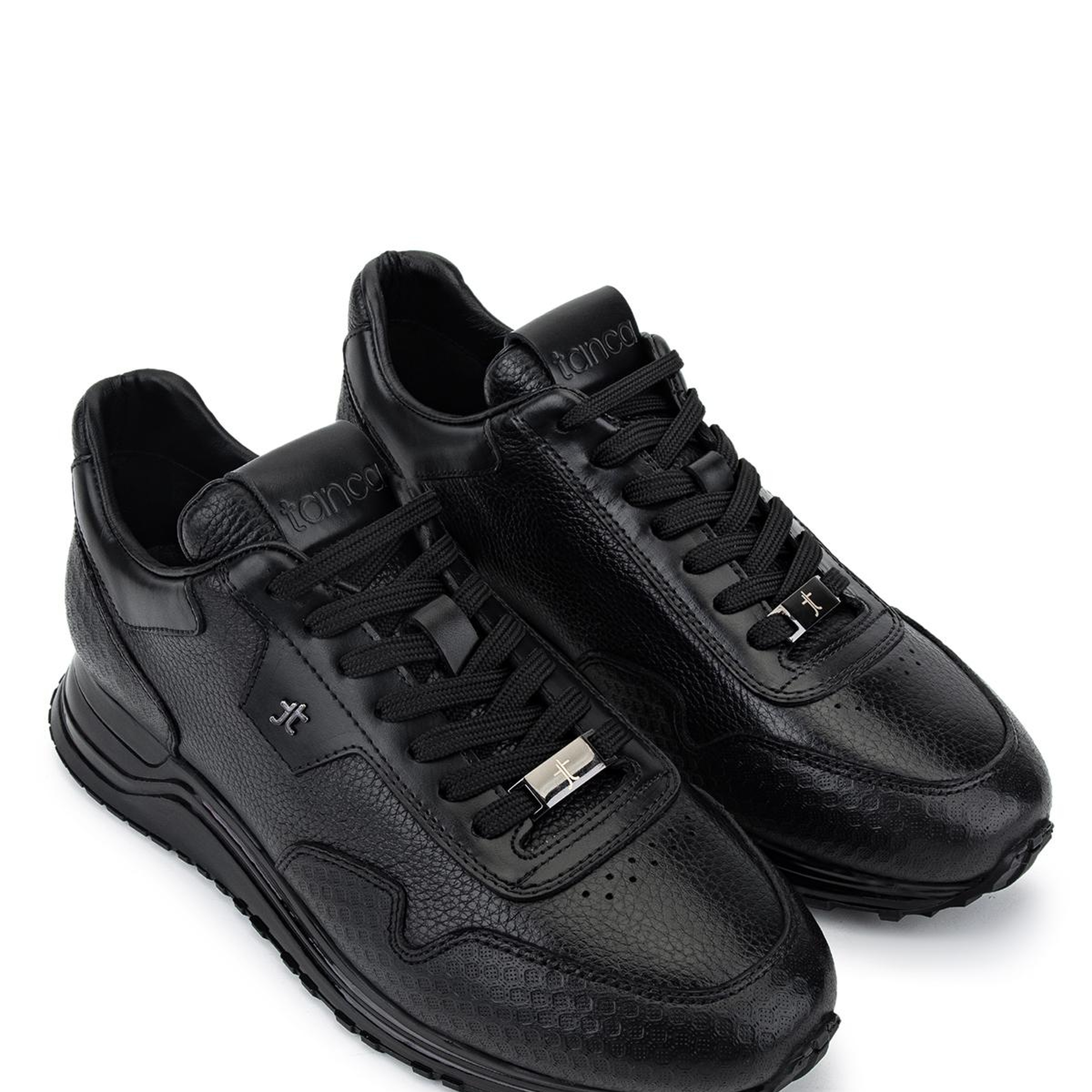 Tamer Tanca Erkek Hakiki Deri Siyah Sneakers & Spor Ayakkabı