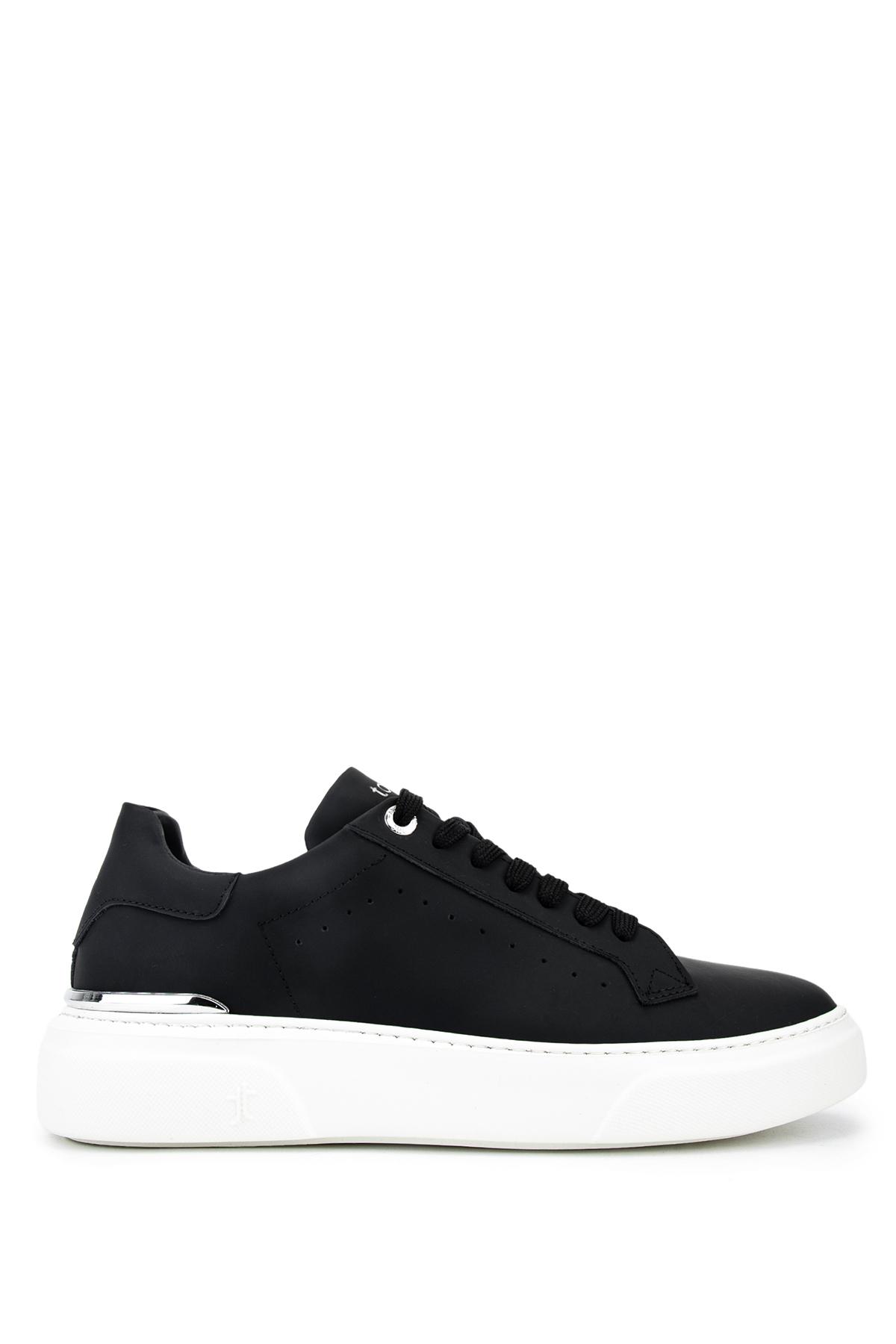 Tamer Tanca Erkek Hakiki Deri Siyah Sneakers & Spor Ayakkabı