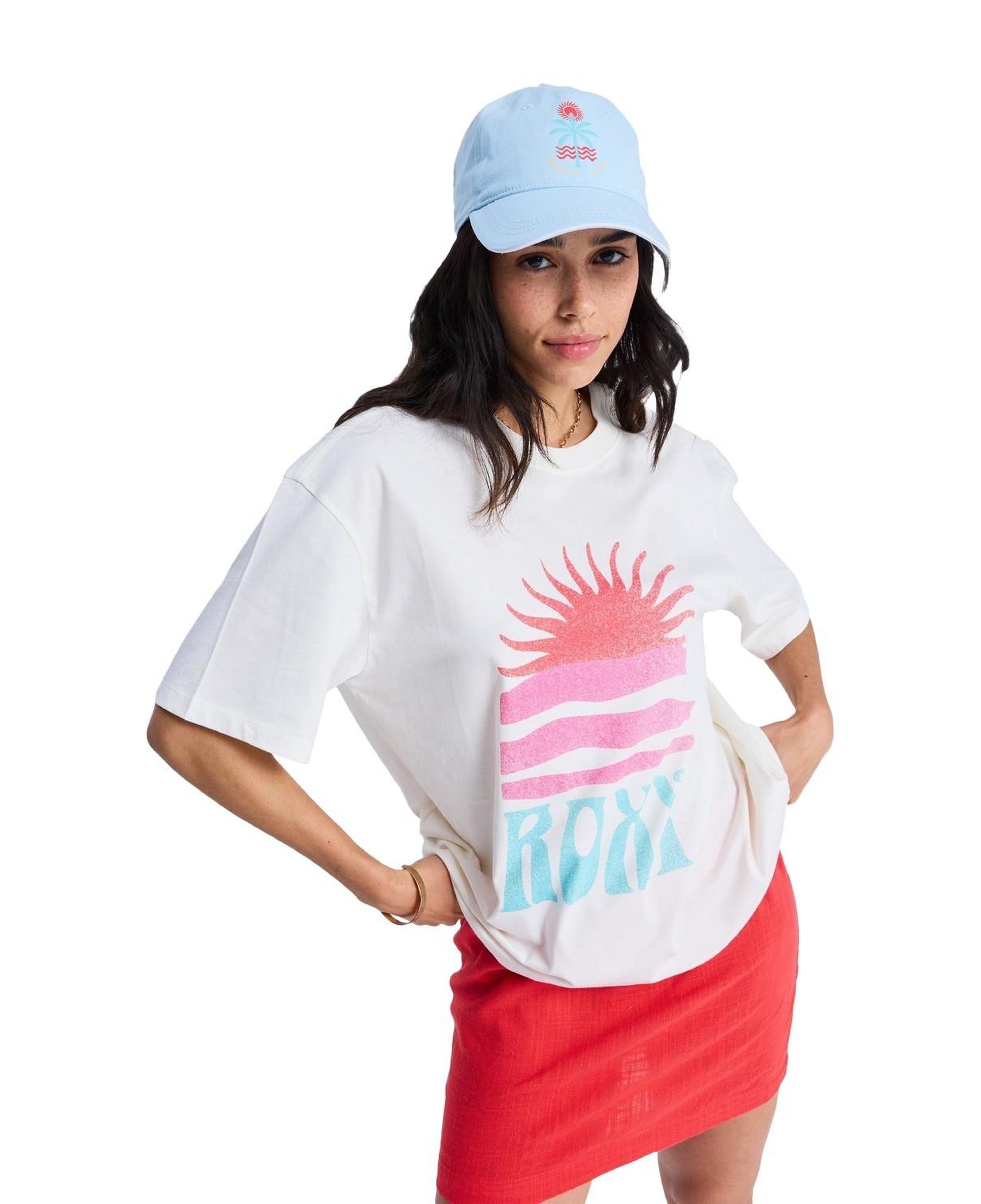 Roxy Hangloose Poster Kadın Beyaz Tişört