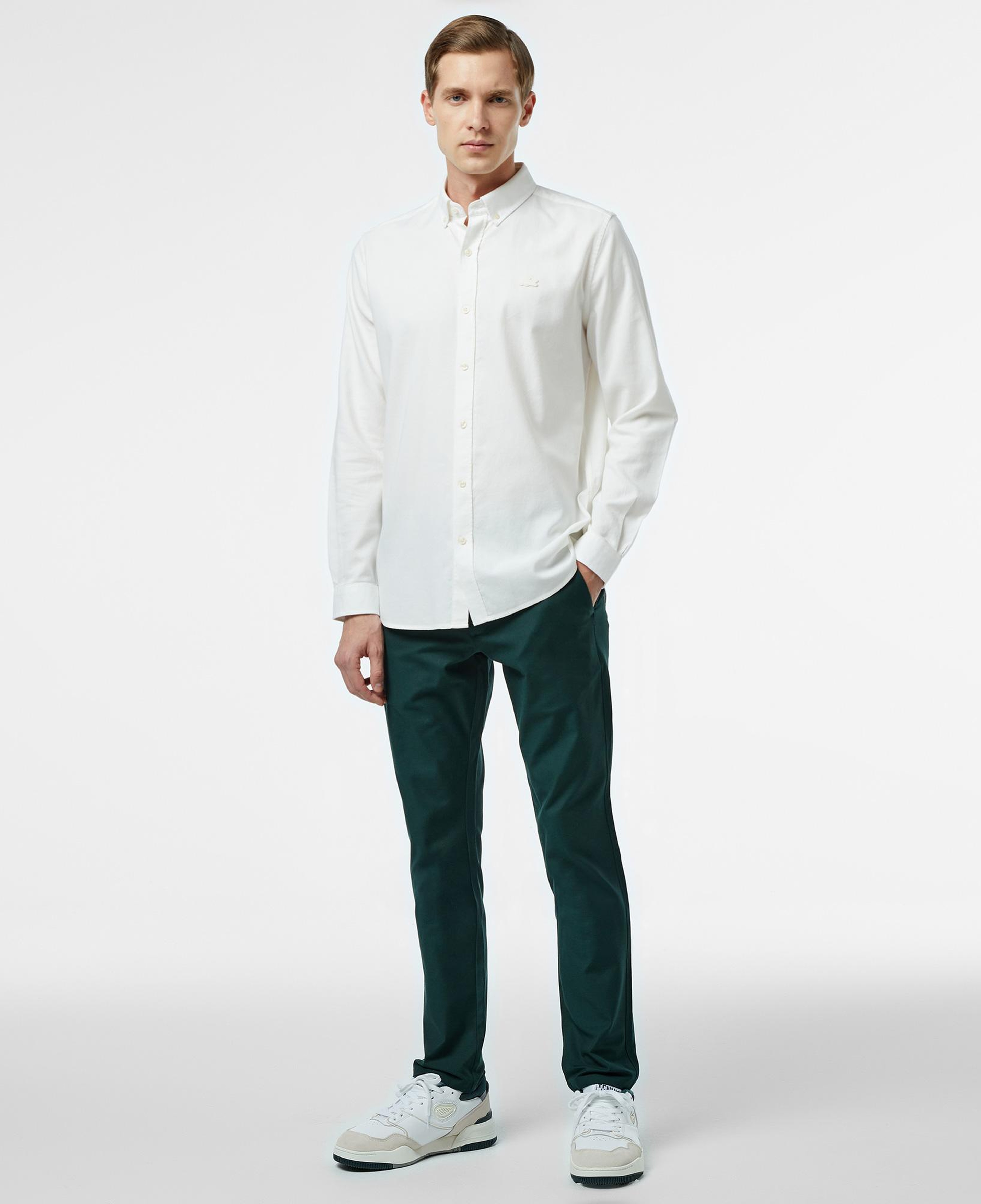 Erkek Slim Fit Chino Koyu Yeşil Pantolon