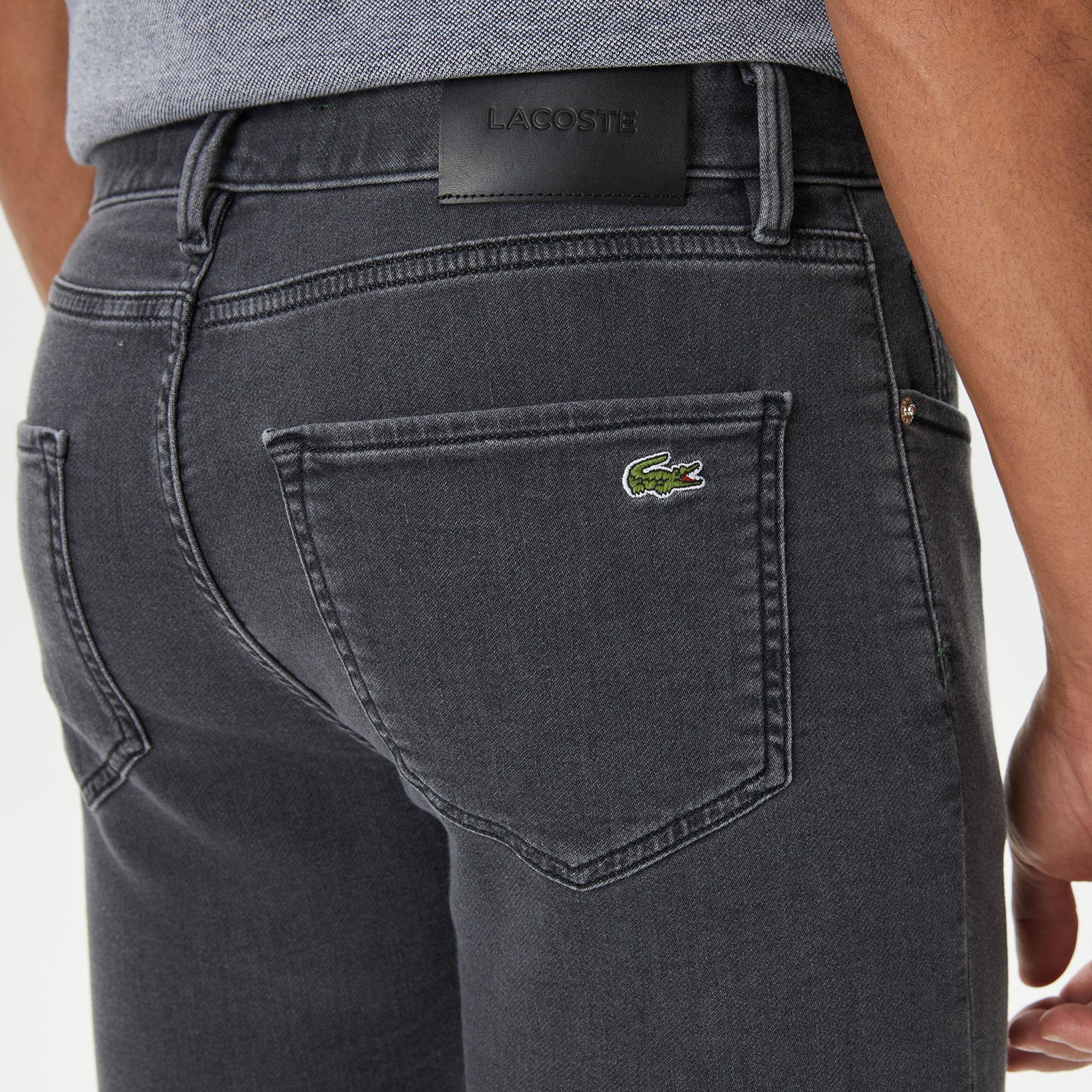 Erkek Slim Fit Gri Jean Pantolon